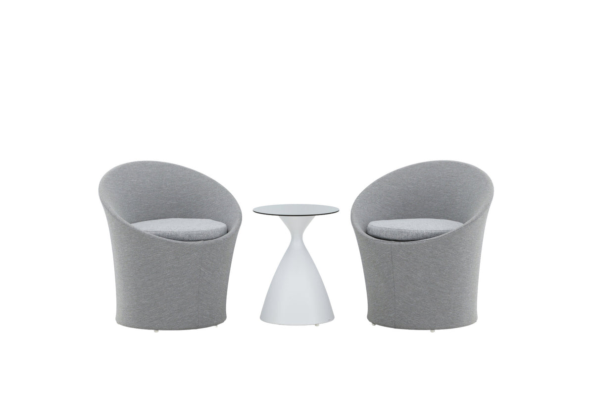 Spoga Lounge Outdoorset ⌀40cm in Weiss/Grau präsentiert im Onlineshop von KAQTU Design AG. Loungeset ist von Venture Home