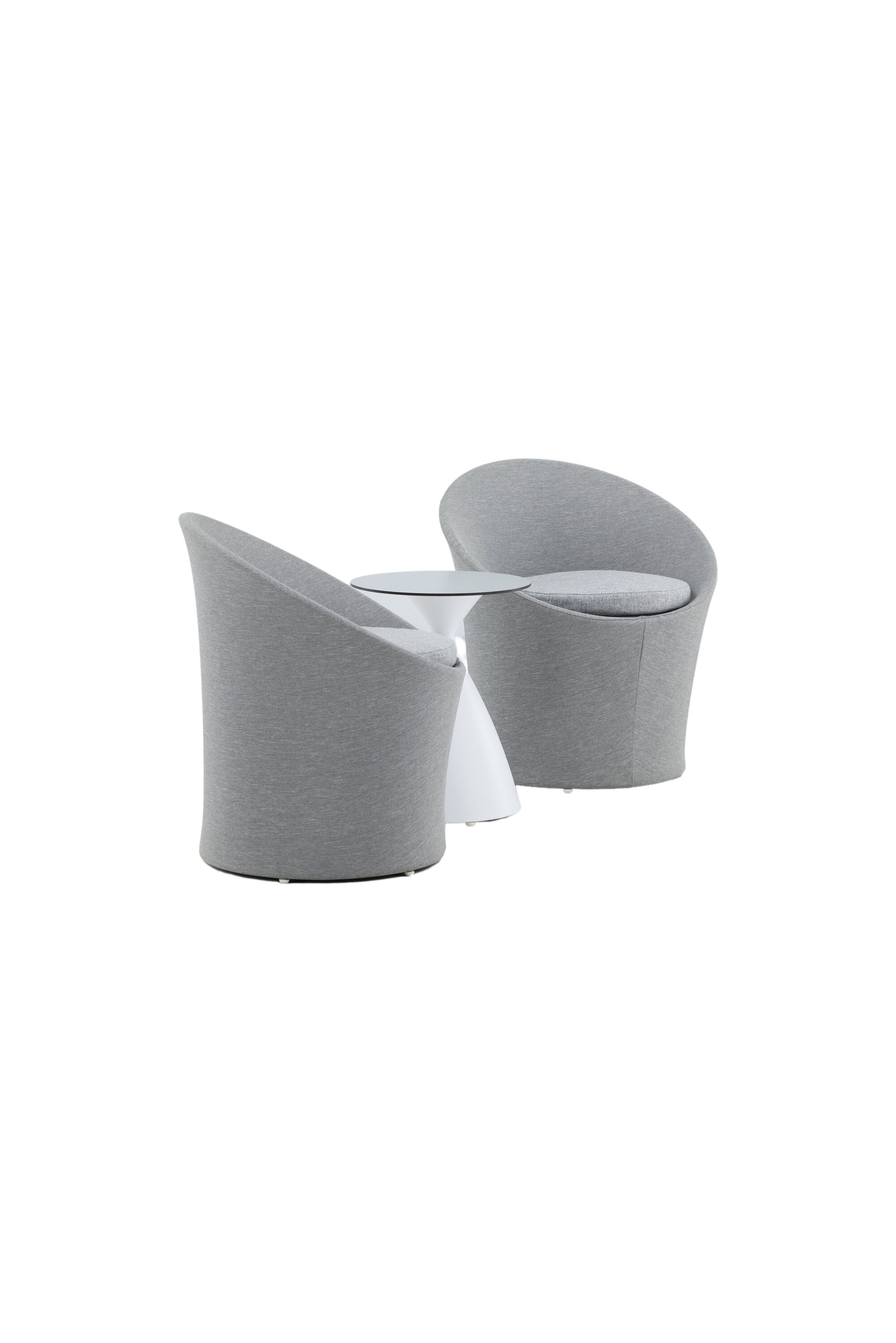 Spoga Lounge Outdoorset ⌀40cm in Weiss/Grau präsentiert im Onlineshop von KAQTU Design AG. Loungeset ist von Venture Home