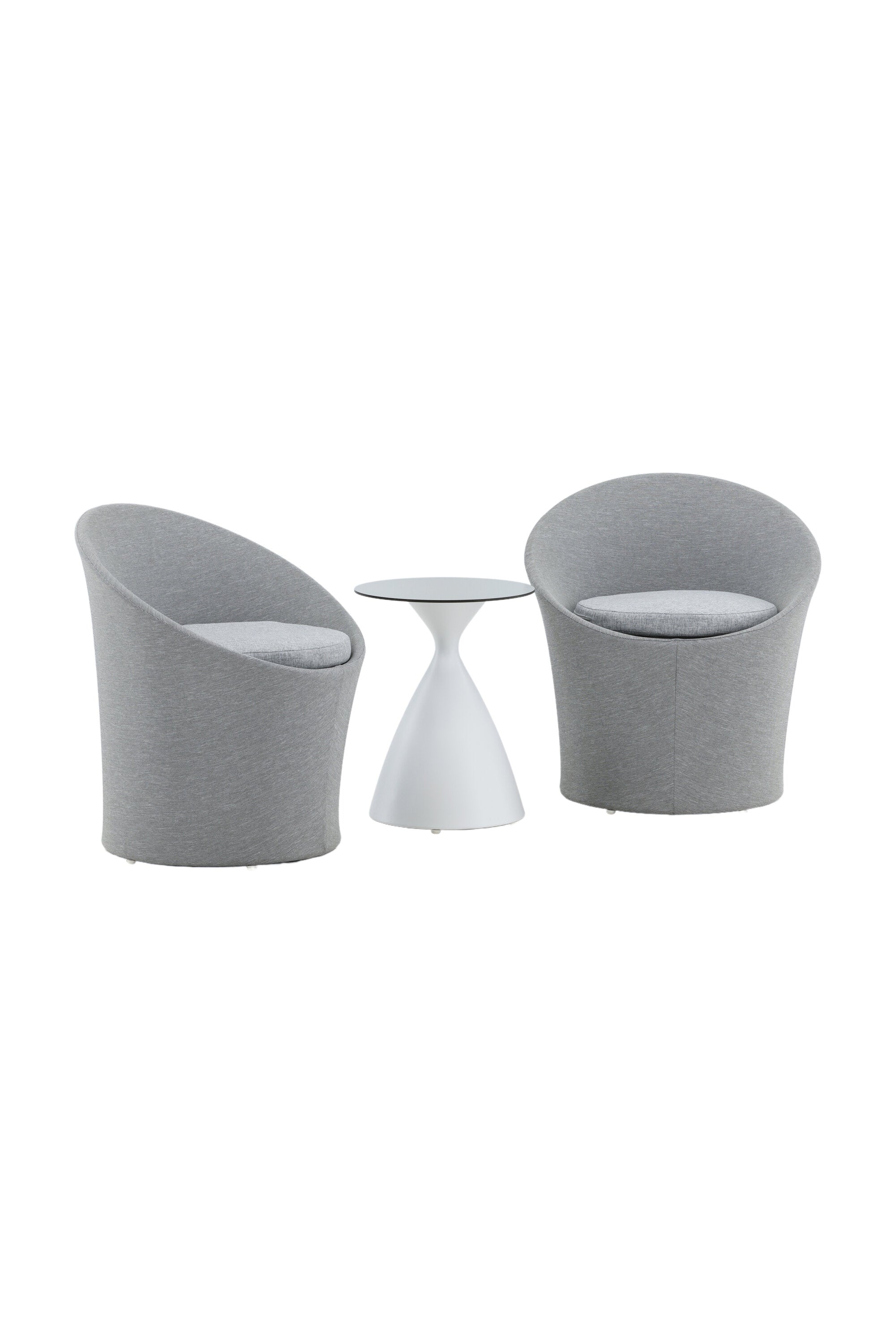Spoga Lounge Outdoorset ⌀40cm in Weiss/Grau präsentiert im Onlineshop von KAQTU Design AG. Loungeset ist von Venture Home