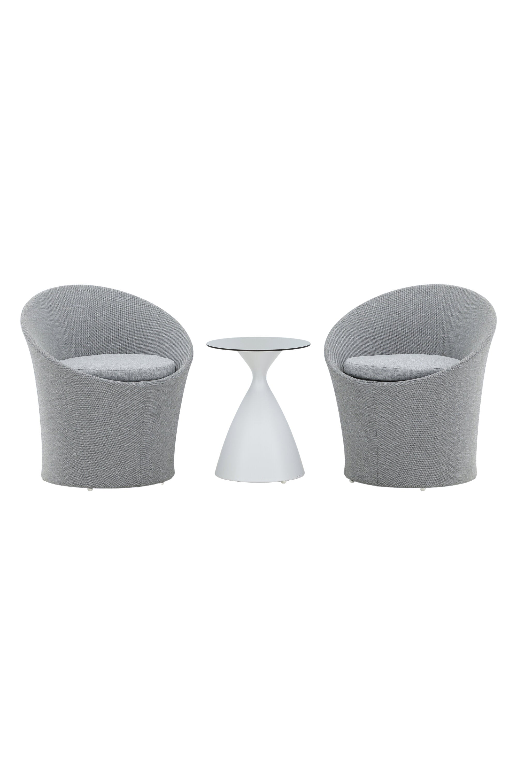Spoga Lounge Outdoorset ⌀40cm in Weiss/Grau präsentiert im Onlineshop von KAQTU Design AG. Loungeset ist von Venture Home