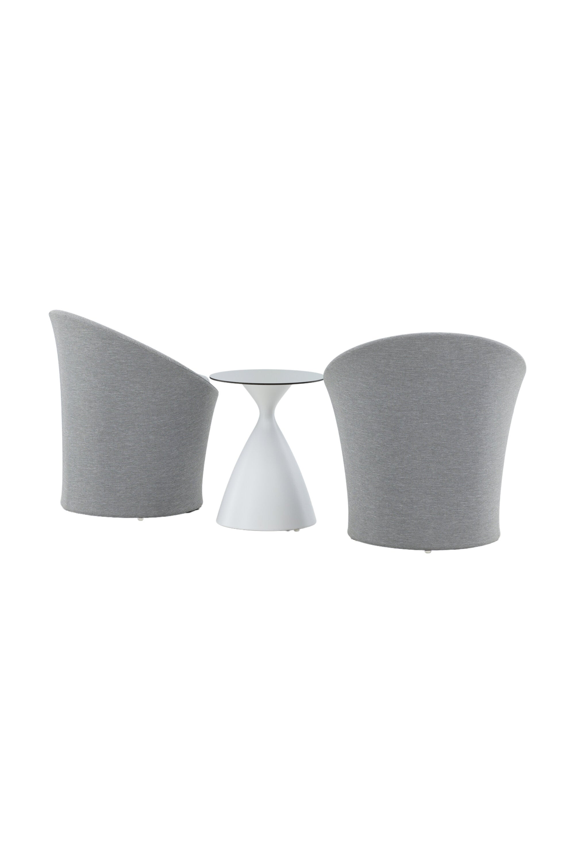 Spoga Lounge Outdoorset ⌀40cm in Weiss/Grau präsentiert im Onlineshop von KAQTU Design AG. Loungeset ist von Venture Home