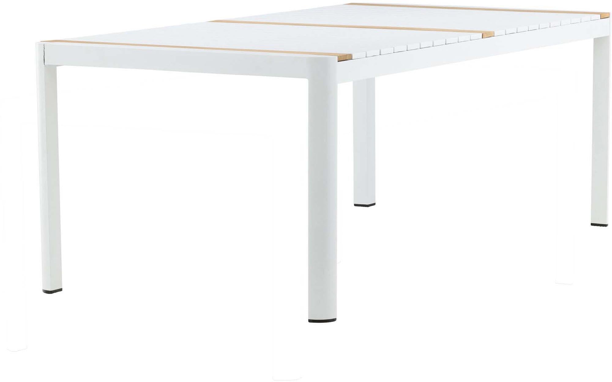 Erleben Sie den Togo Gartentisch von Venture Home – der stilvolle Mittelpunkt für Ihre Terrasse, gefertigt aus langlebigem Teakholz und stabilem Aluminium.