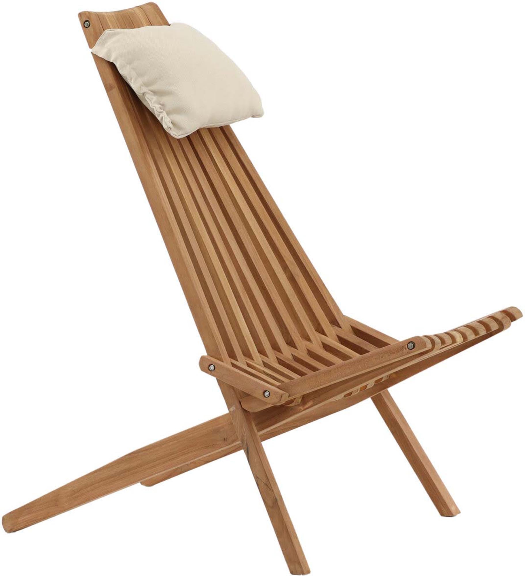 Eleganter Kenya Lounge Chair von Venture Home aus hochwertigem Teakholz. Ideal für stilvolle Entspannung im Freien und zeitlose Gartenakzente.