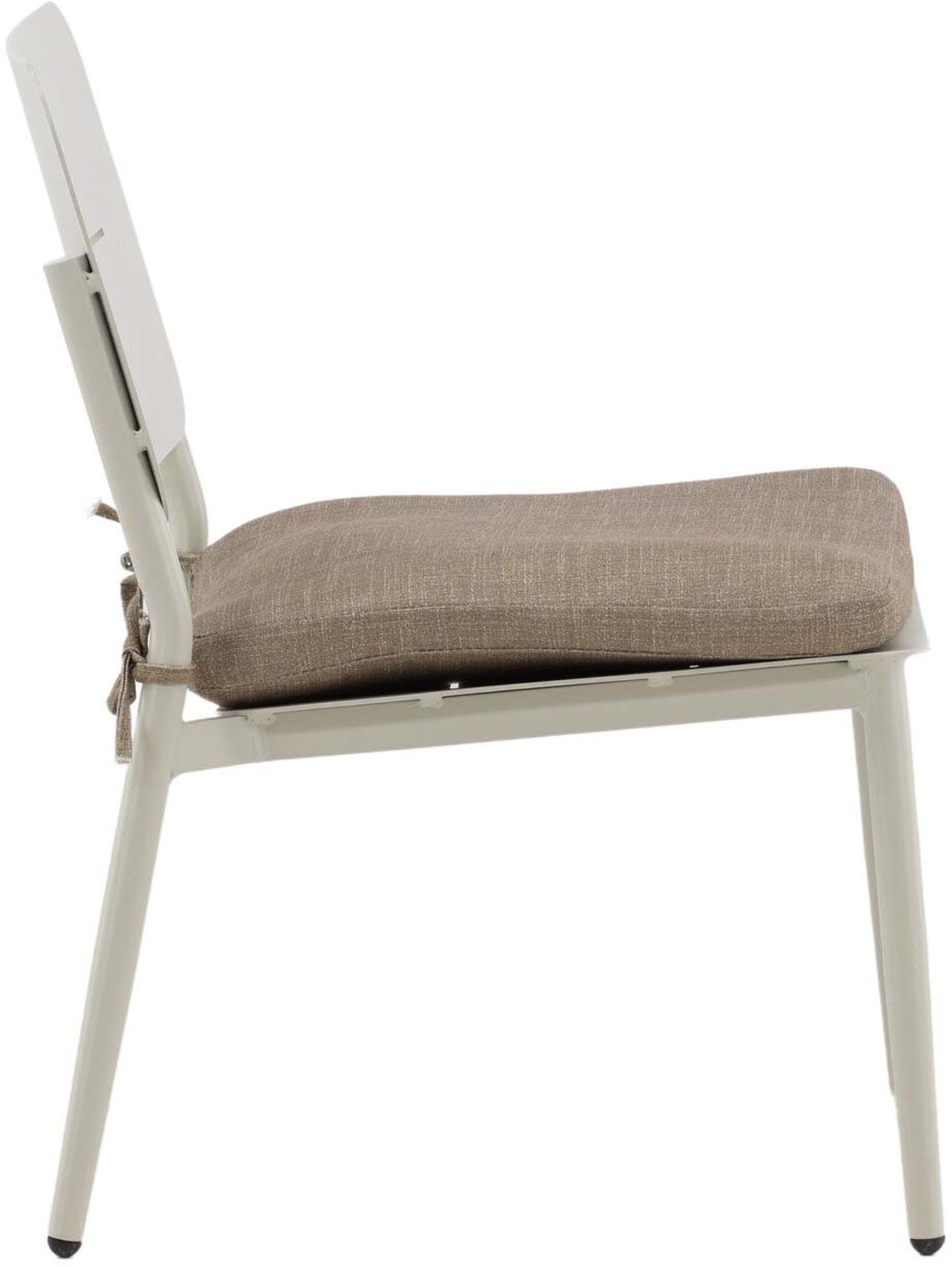 Lina Lounge Chair: Stilvoller Outdoor-Sessel aus korrosionsbeständigem Aluminium mit bequemen, UV-beständigen Kissen.