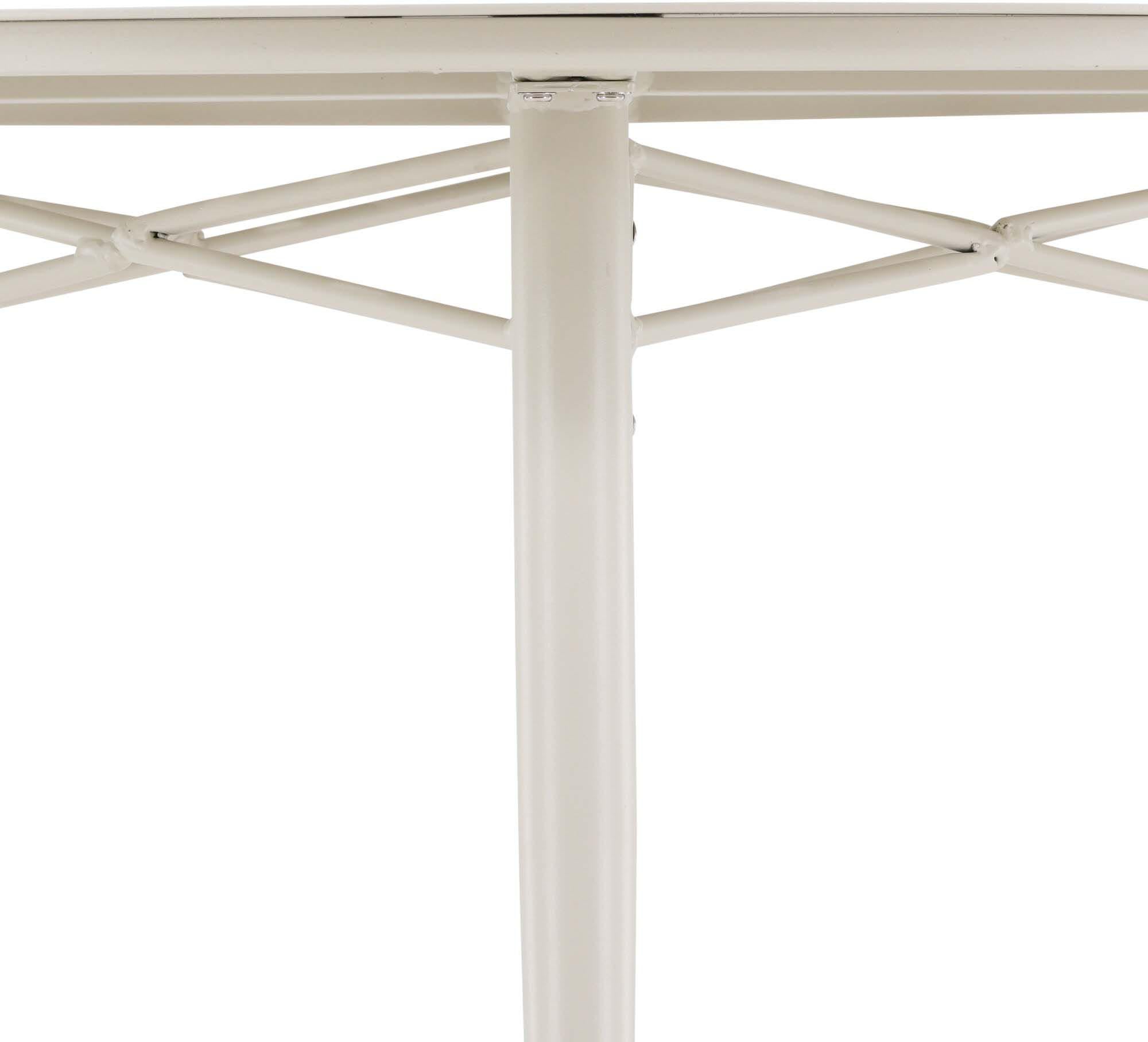 Eleganter runder Gartentisch Lina von Venture Home – ideal für gesellige Sommerabende im Freien. Wetterbeständig und pflegeleicht.