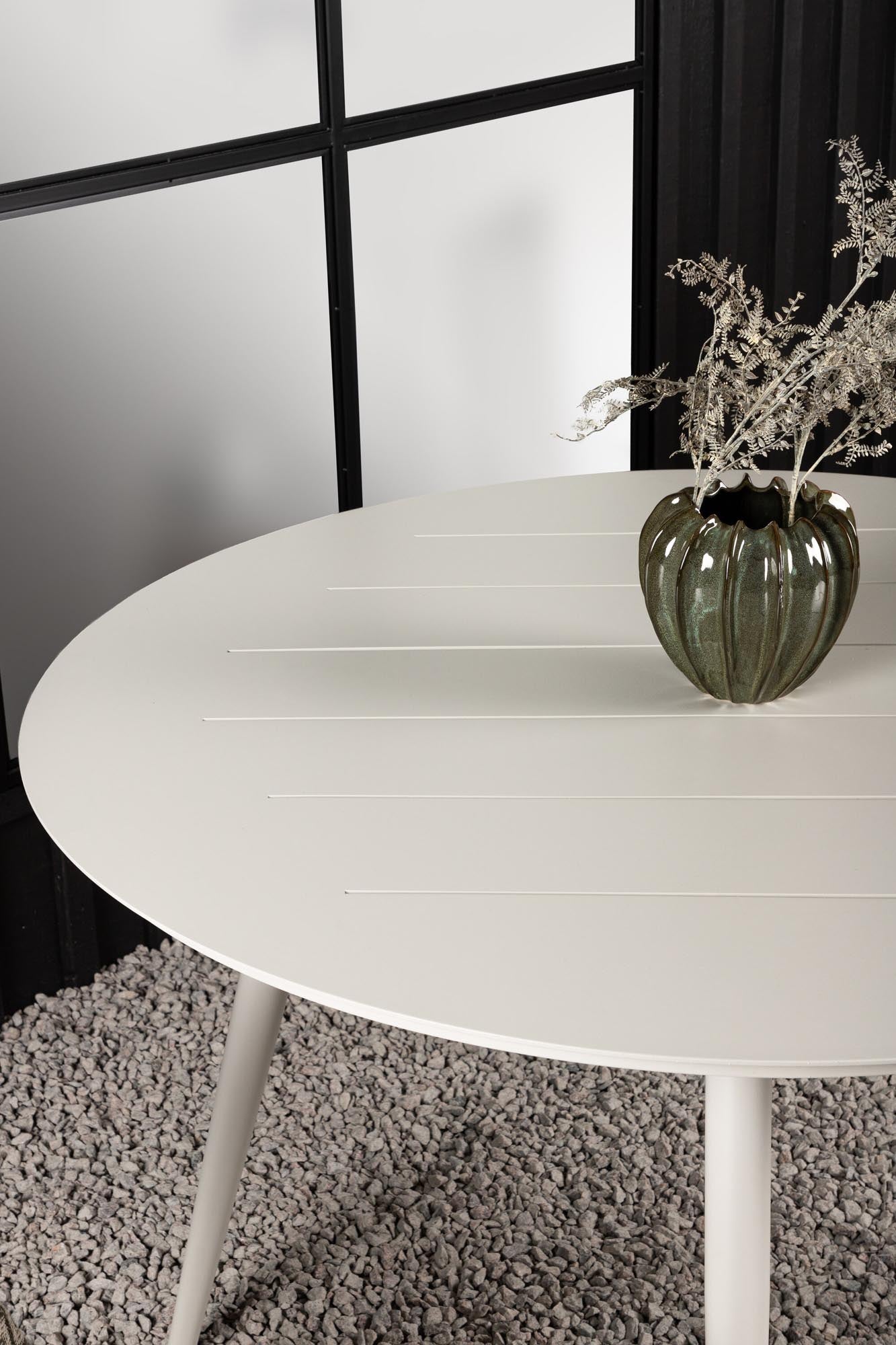 Runder Gartentisch Lina von Venture Home: stilvoll, langlebig und pflegeleicht. Ideal für gesellige Sommerabende im Freien.