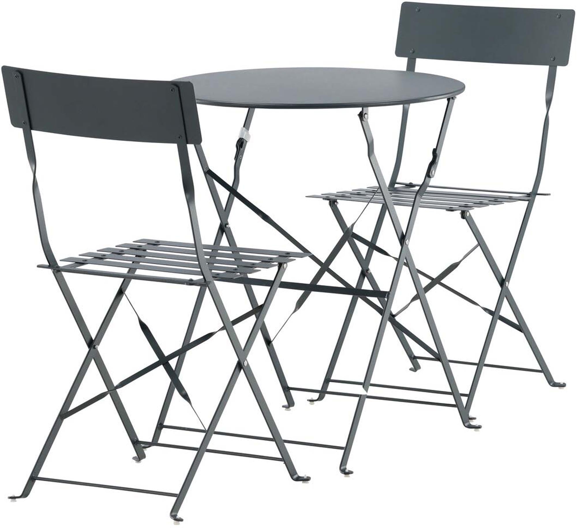 Stilvolles Marseille Café Outdoorset ⌀60cm: Ideal für entspannte Stunden im Garten oder auf dem Balkon. Robust, pflegeleicht und platzsparend!