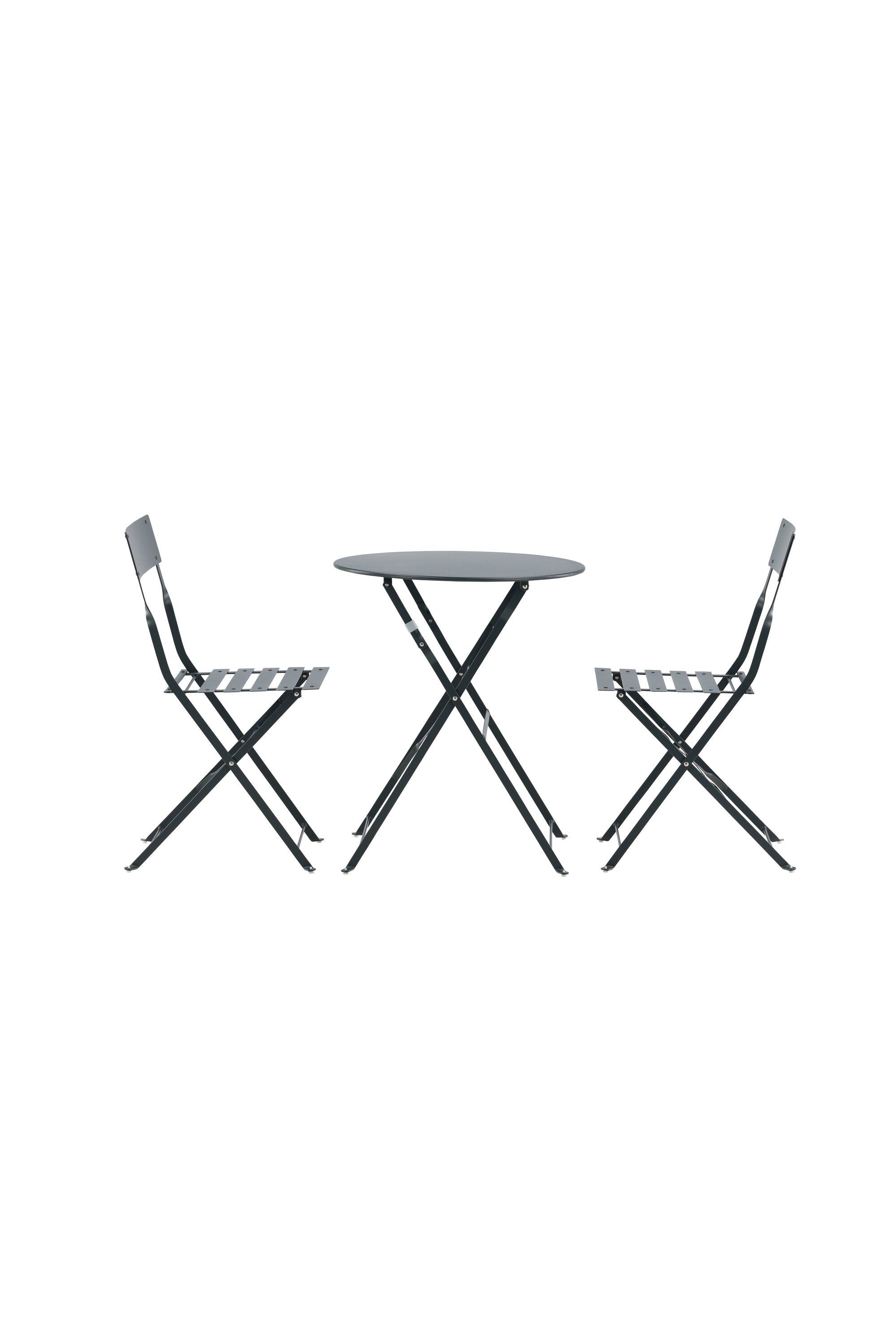 Marseille Café Outdoorset ⌀60cm/2St. in Dunkelgrau präsentiert im Onlineshop von KAQTU Design AG. Gartentischset ist von Venture Home