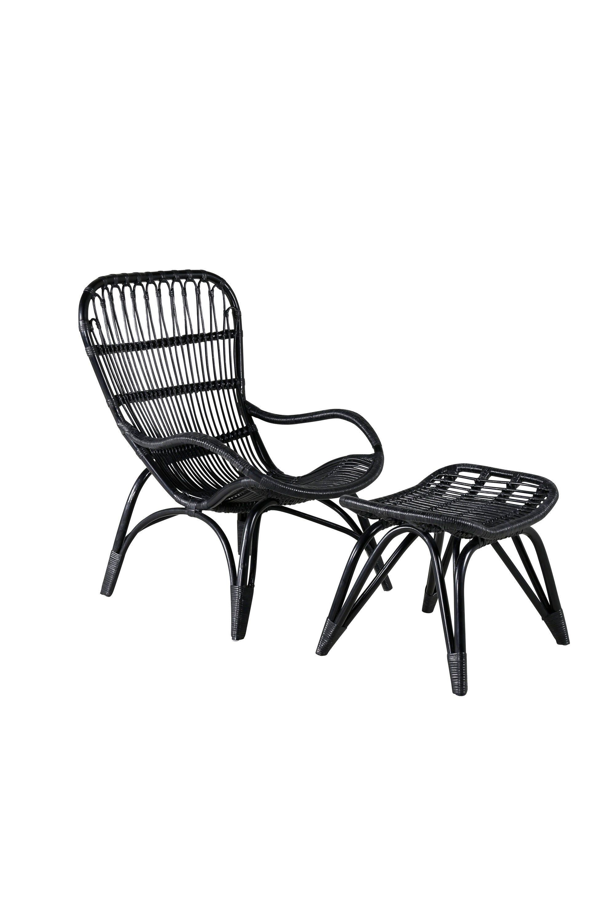 Ella Lounge Stuhl in Black präsentiert im Onlineshop von KAQTU Design AG. Outdoor-Sessel ist von Venture Home