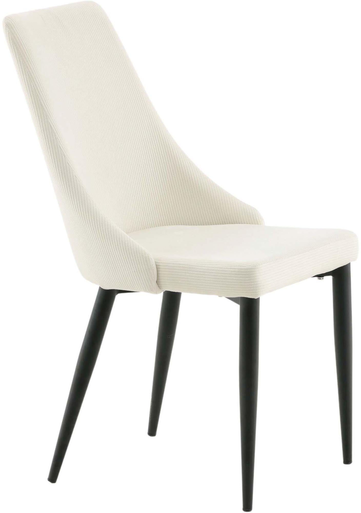 Der Leone Stuhl von Venture Home kombiniert stilvolle Ästhetik mit ergonomischem Komfort. Hochwertiger Manchester-Stoff und robuste Metallbeine machen ihn zum idealen Möbelstück für Ihr Esszimmer.