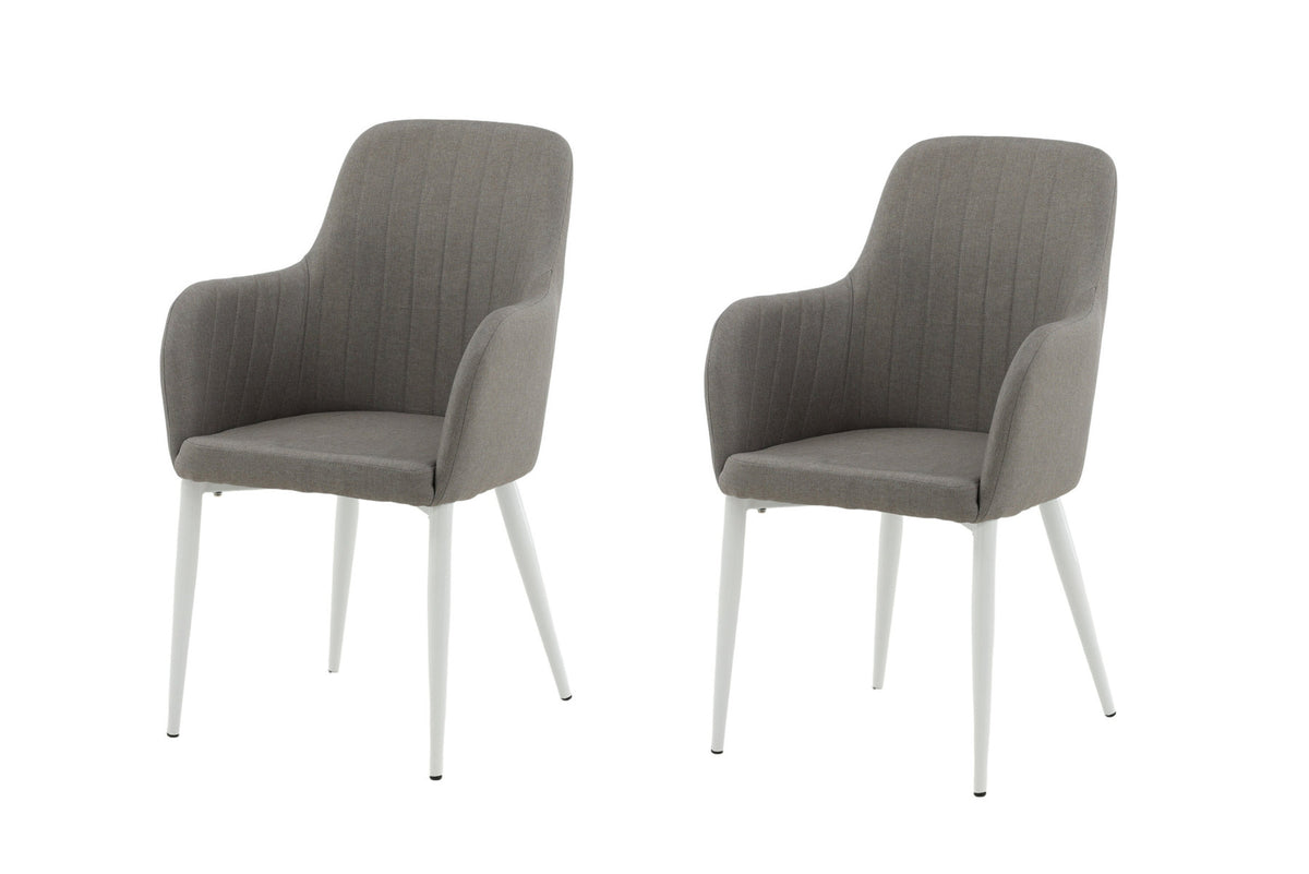 Comfort Stuhl in Grau/Weiss präsentiert im Onlineshop von KAQTU Design AG. Stuhl mit Armlehne ist von Venture Home