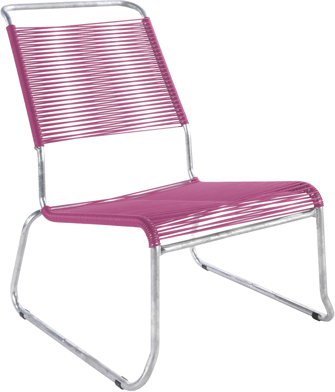 Säntis Spaghetti-Lounger mit Armlehne Hochlehner Kufen in Pink präsentiert im Onlineshop von KAQTU Design AG. Outdoor-Sessel mit Armlehnen ist von Schaffner