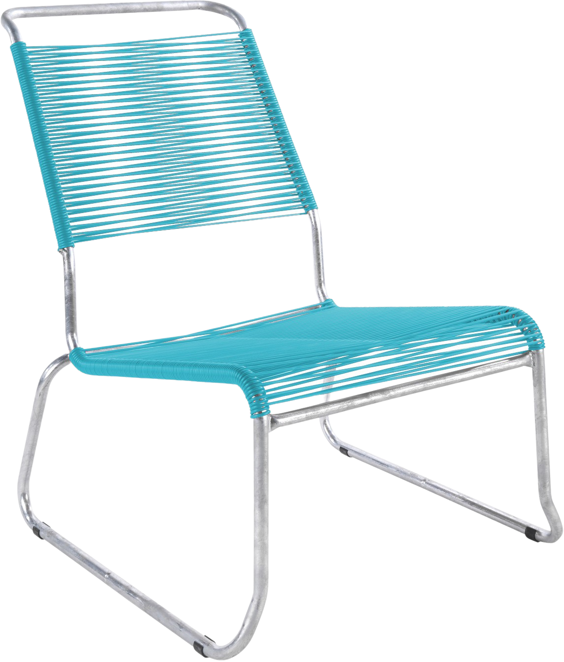 Säntis Spaghetti-Lounger mit Armlehne Hochlehner Kufen in Türkis präsentiert im Onlineshop von KAQTU Design AG. Outdoor-Sessel mit Armlehnen ist von Schaffner