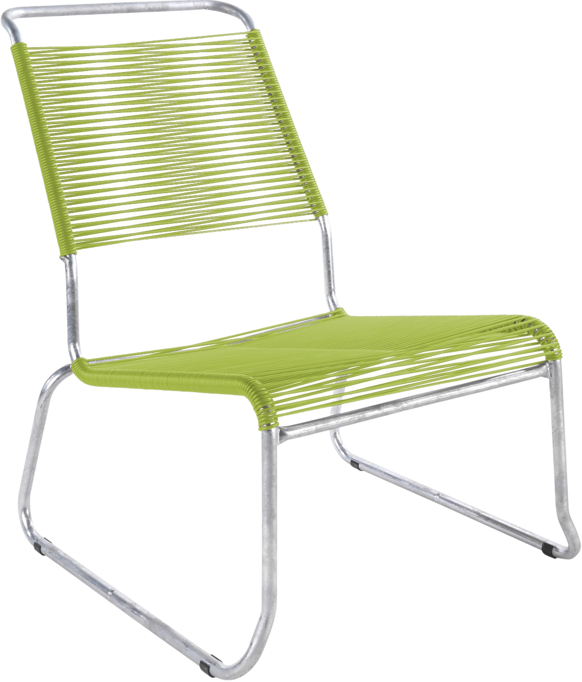 Säntis Spaghetti-Lounger mit Armlehne Hochlehner Kufen in Hellgrün präsentiert im Onlineshop von KAQTU Design AG. Outdoor-Sessel mit Armlehnen ist von Schaffner