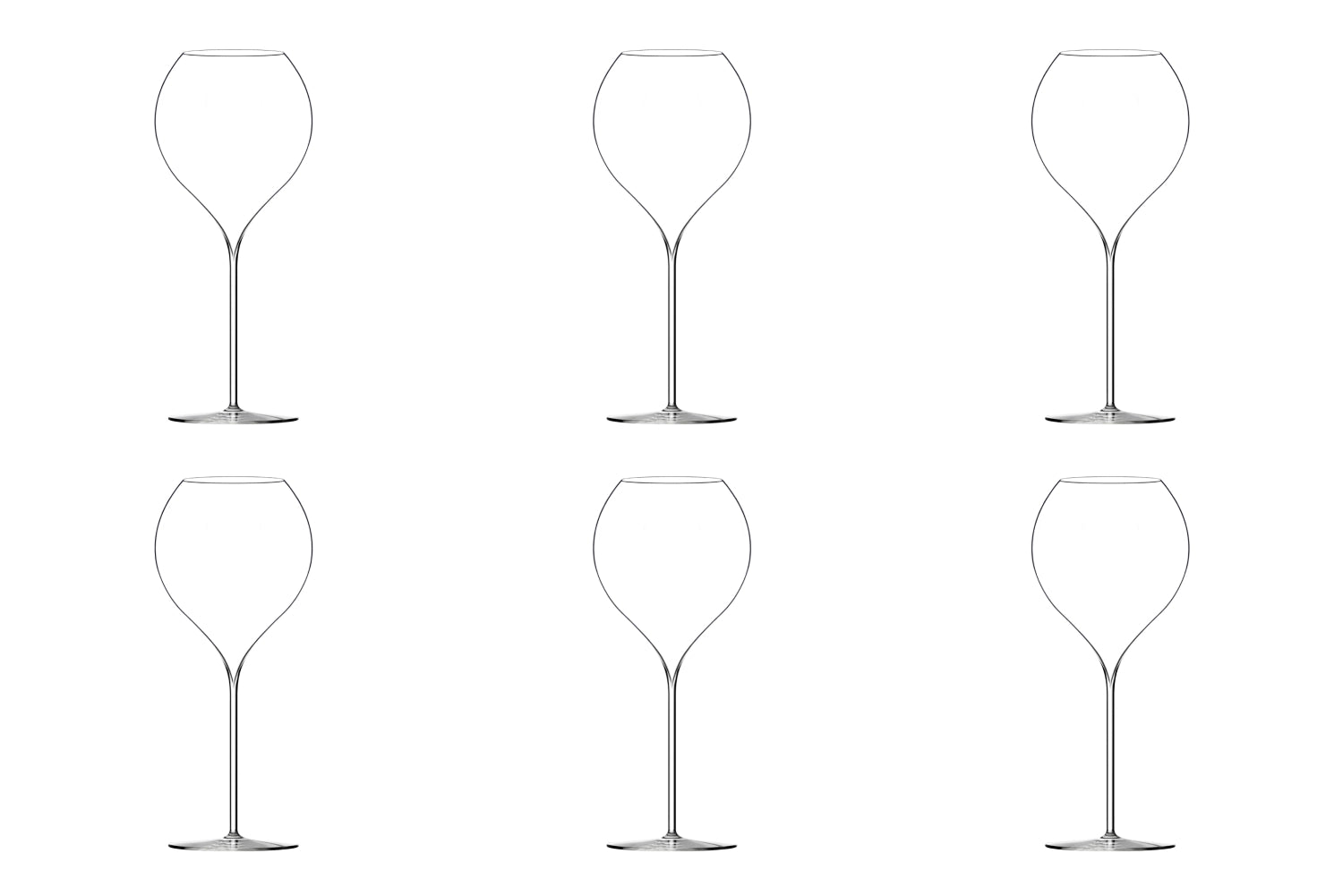 Set of 6 Jamesse Synergie universal glasses 60cl mouth-blown