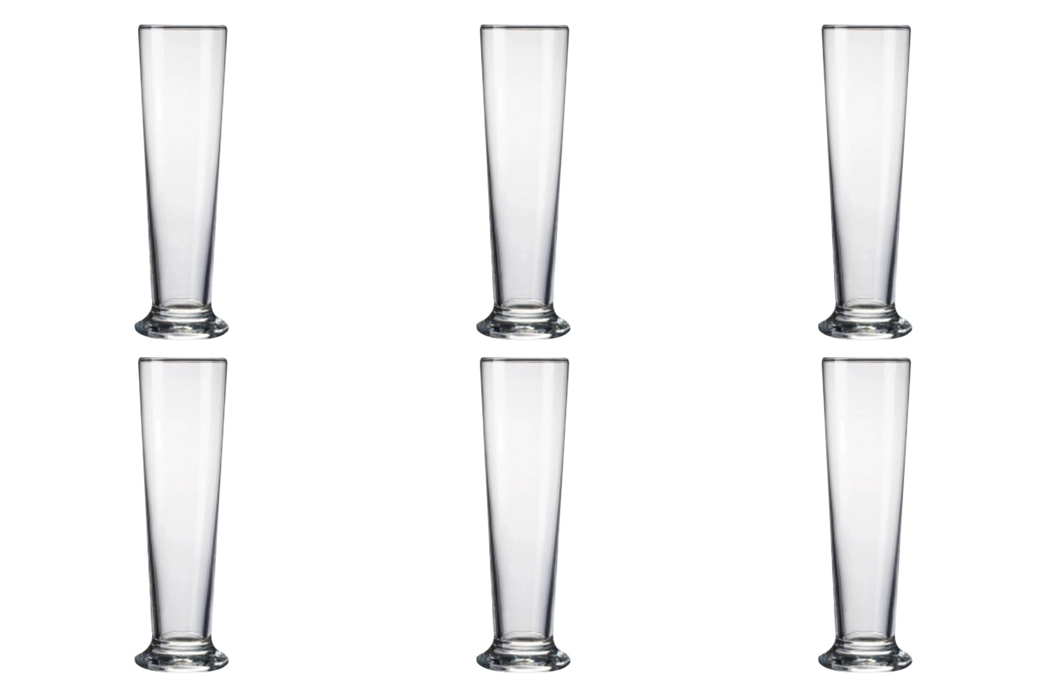 Stilvolles 6er Set Basic Stange Biergläser von swizzglas, 38cl, 21.9cm hoch, ideal für Bierliebhaber und gesellige Abende.