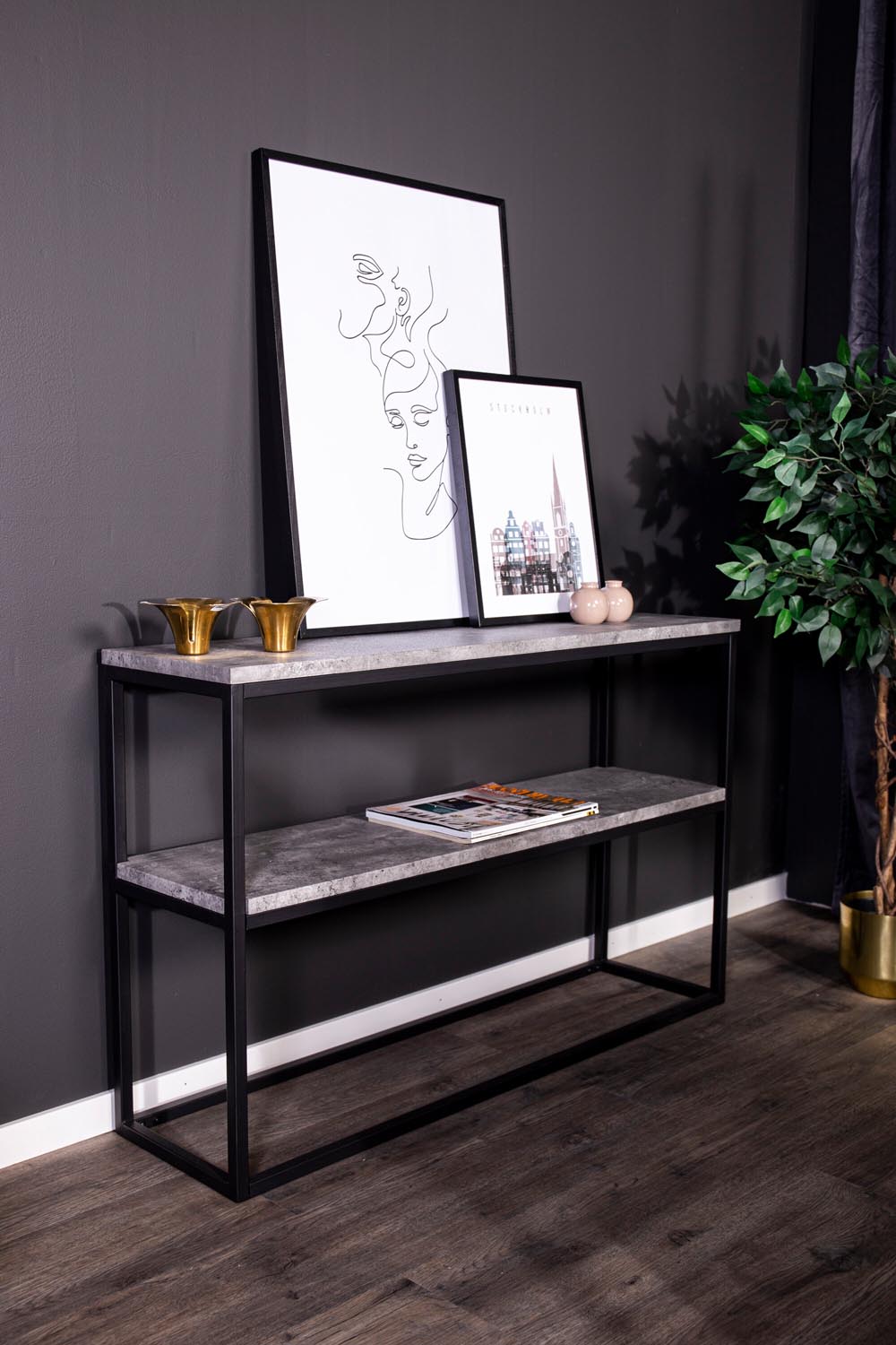 Rise Beistelltisch in Hellgrau / Schwarz präsentiert im Onlineshop von KAQTU Design AG. Beistelltisch ist von Venture Home
