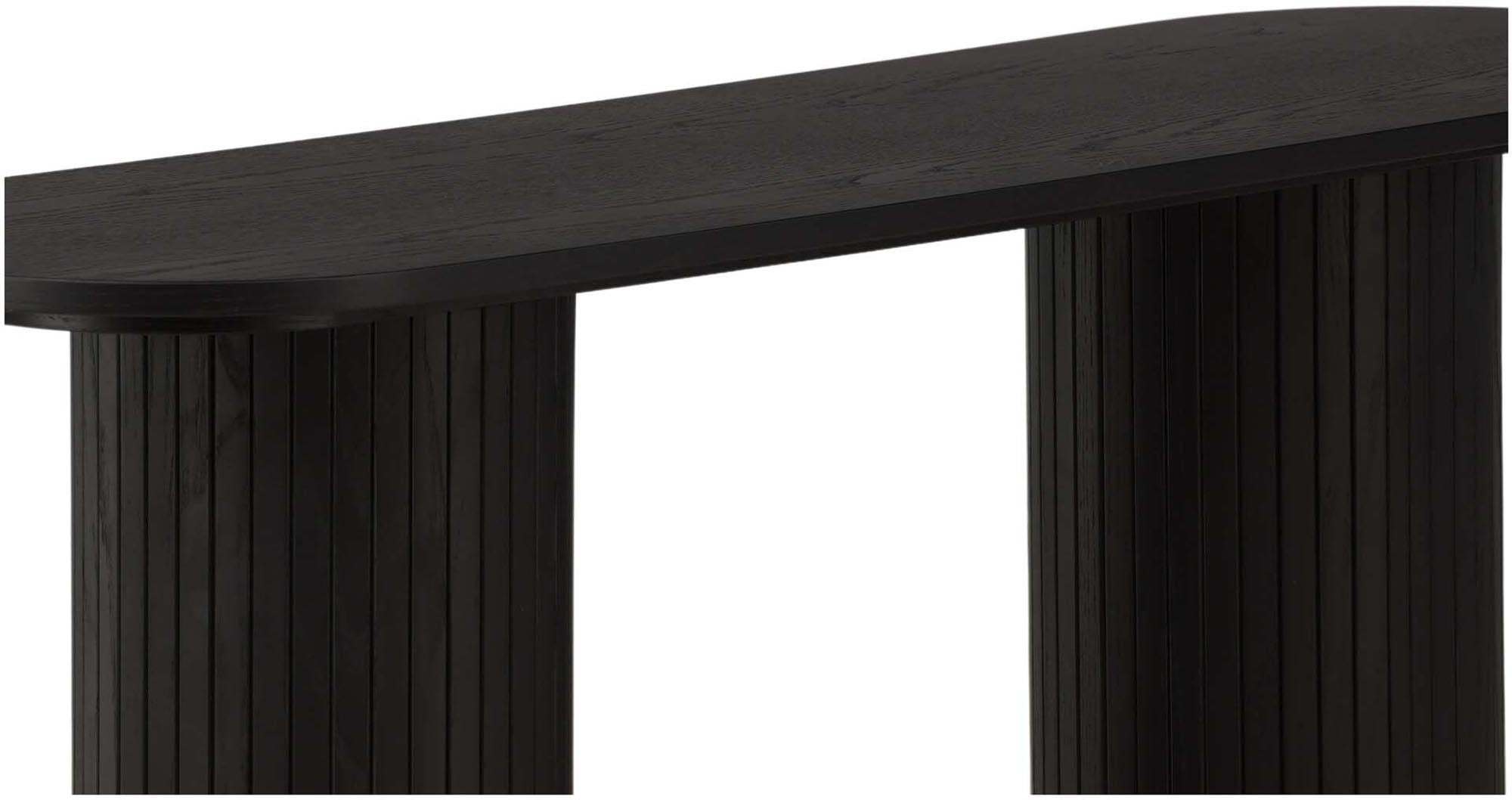 Eleganter Bianca Coffee Tisch: Schwarz, MDF, Rippendesign, vielseitig, pflegeleicht, skandinavisch, zeitlos.