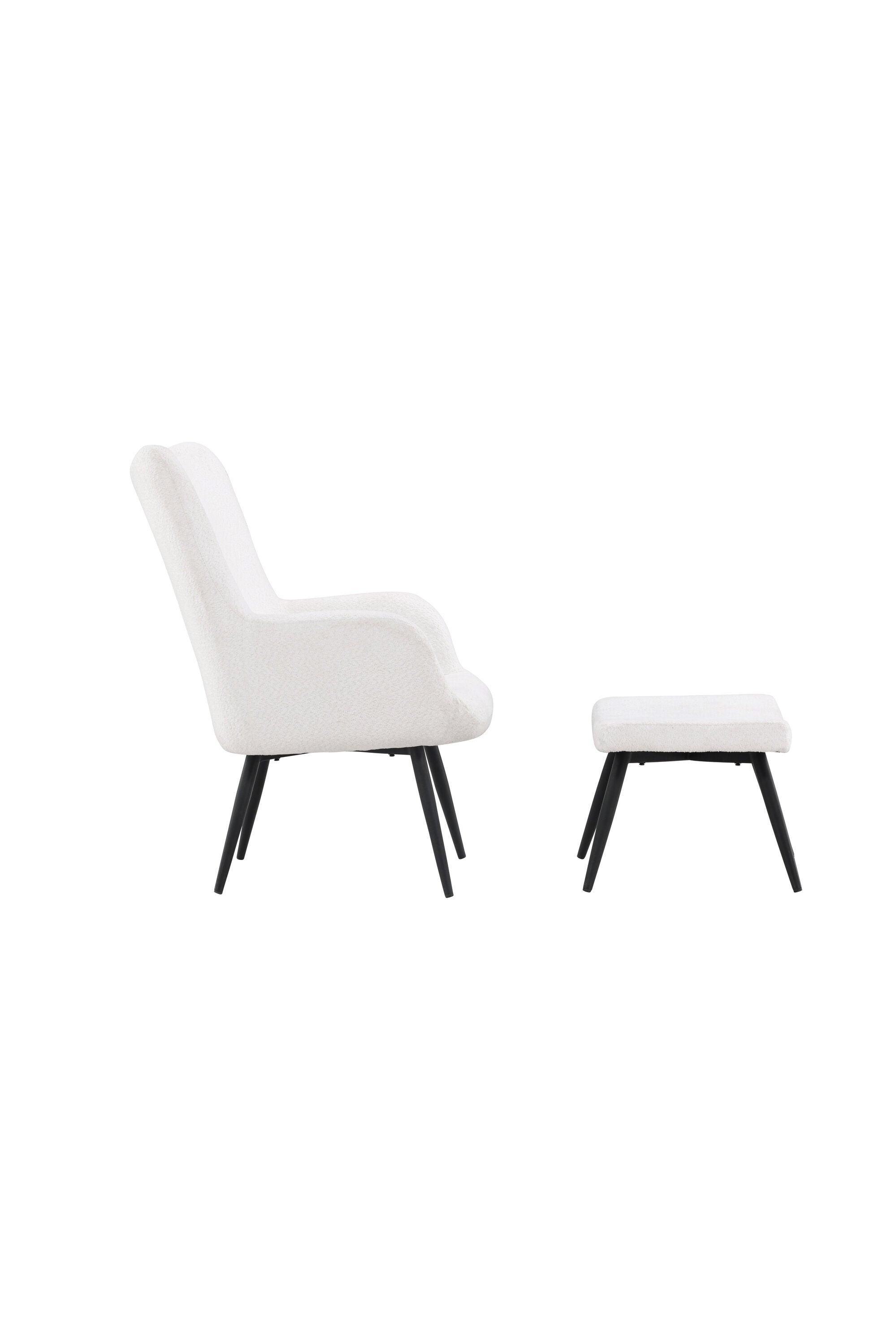 Como Sessel mit Ottoman in Weiss präsentiert im Onlineshop von KAQTU Design AG. Sessel mit Armlehnen ist von Venture Home