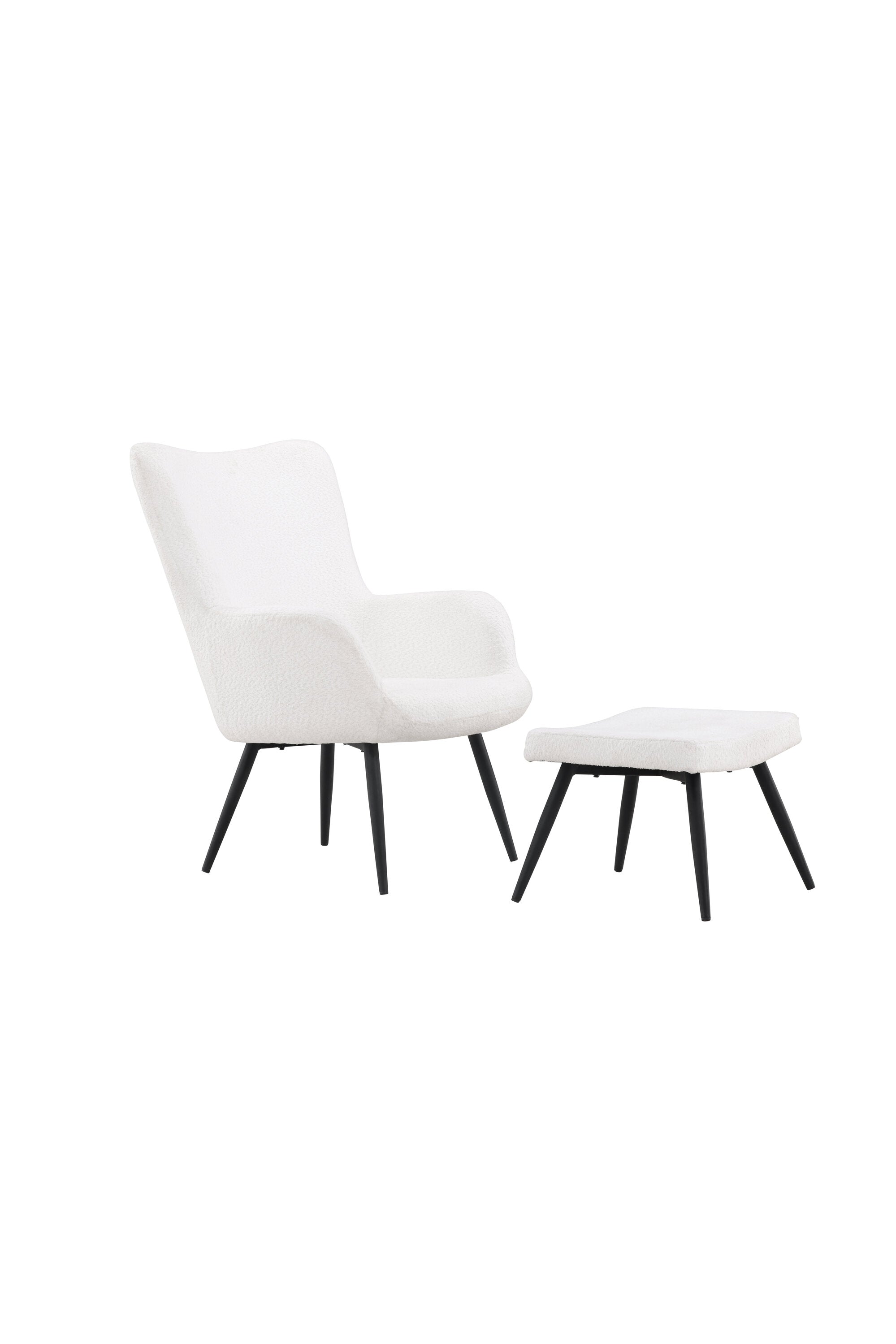 Como Sessel mit Ottoman in Weiss präsentiert im Onlineshop von KAQTU Design AG. Sessel mit Armlehnen ist von Venture Home