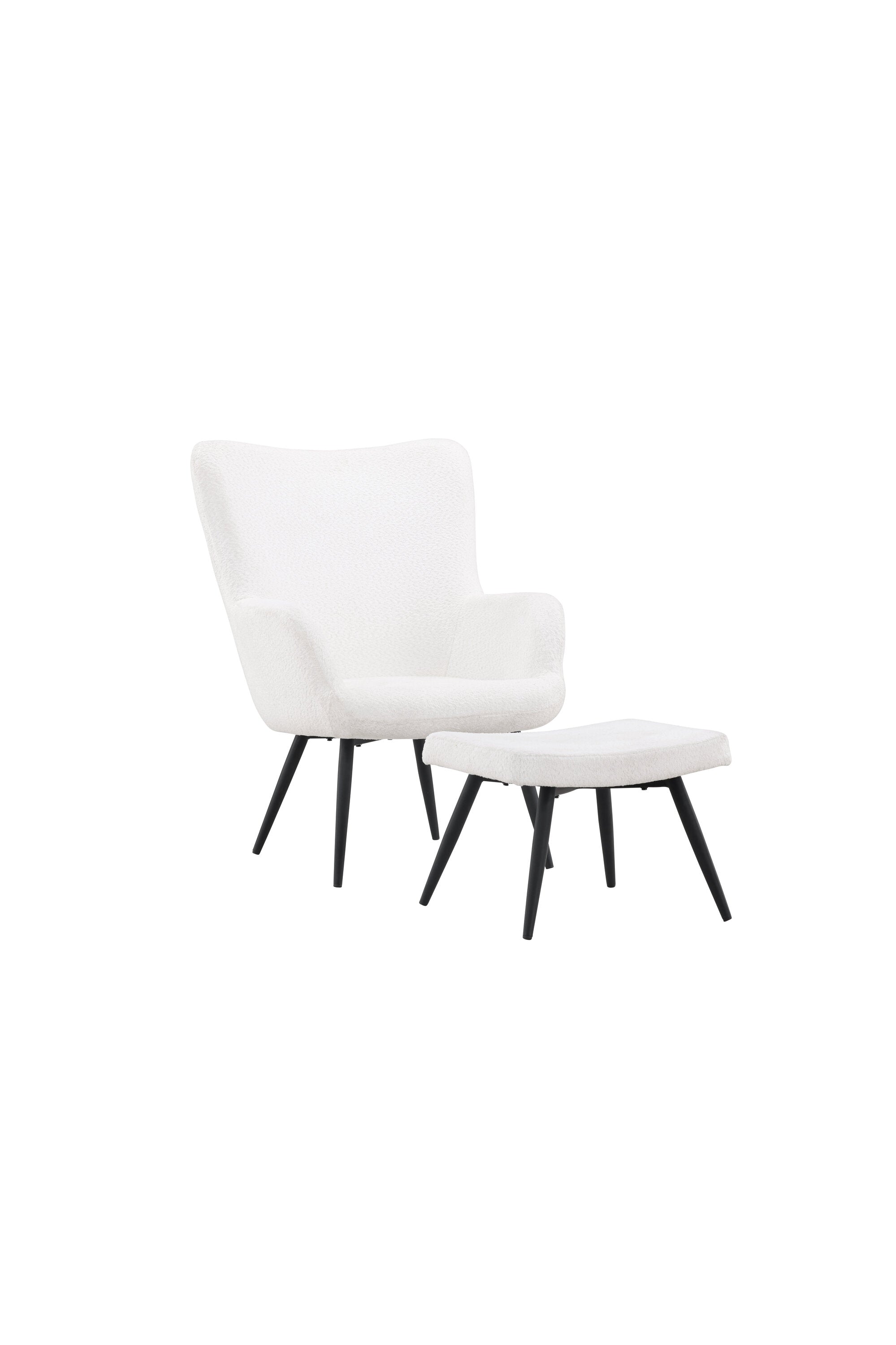 Como Sessel mit Ottoman in Weiss präsentiert im Onlineshop von KAQTU Design AG. Sessel mit Armlehnen ist von Venture Home