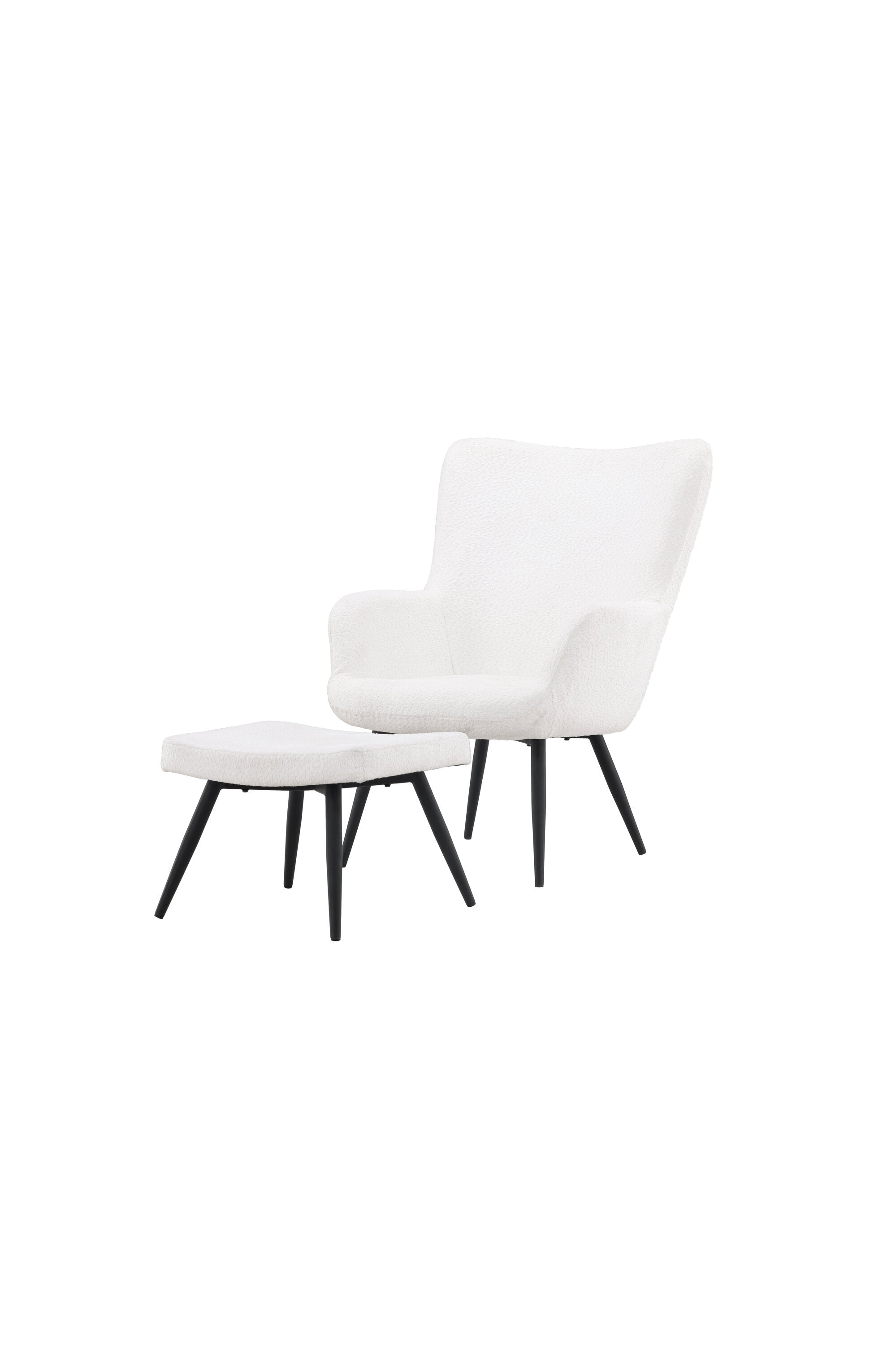 Como Sessel mit Ottoman in Weiss präsentiert im Onlineshop von KAQTU Design AG. Sessel mit Armlehnen ist von Venture Home