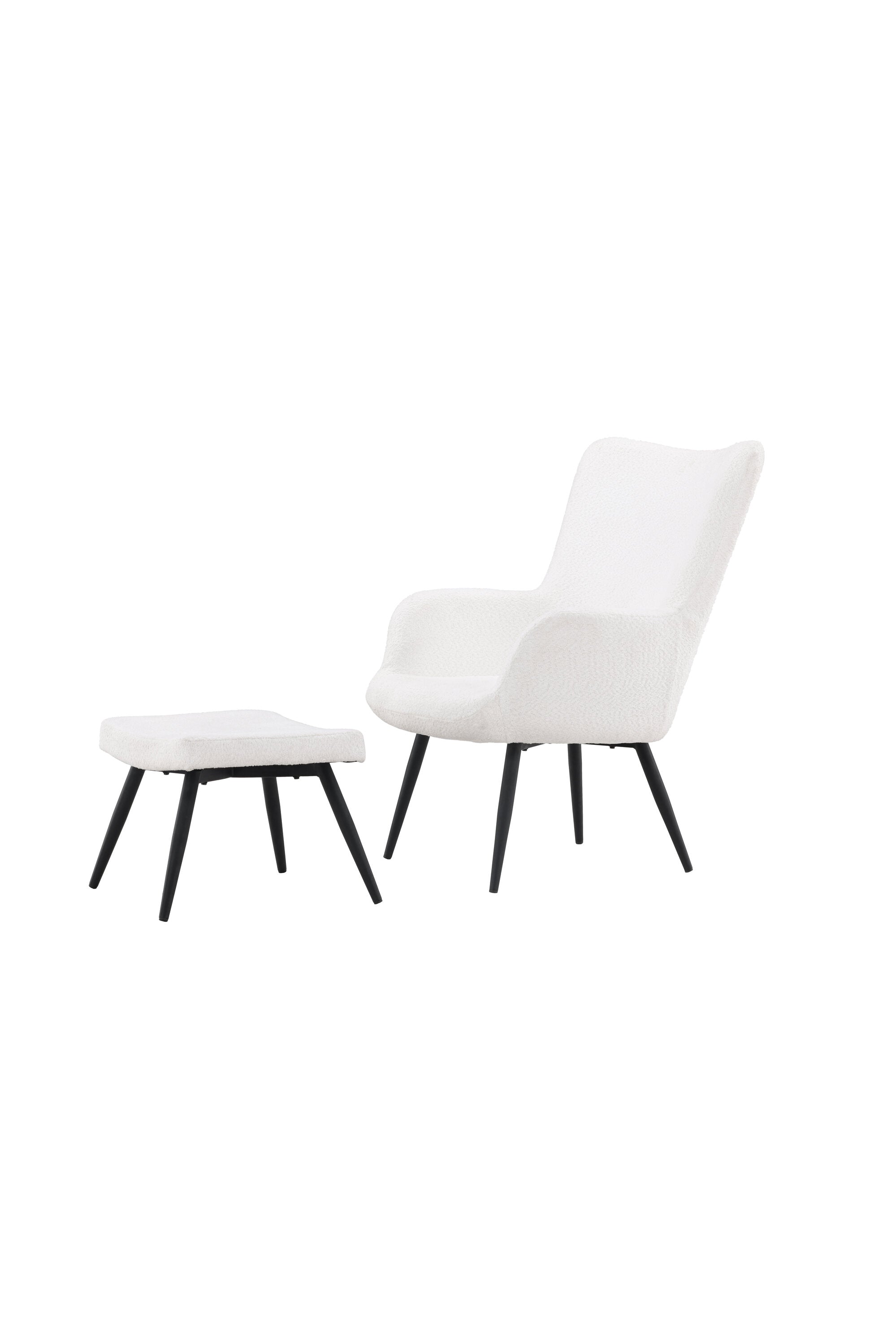 Como Sessel mit Ottoman in Weiss präsentiert im Onlineshop von KAQTU Design AG. Sessel mit Armlehnen ist von Venture Home