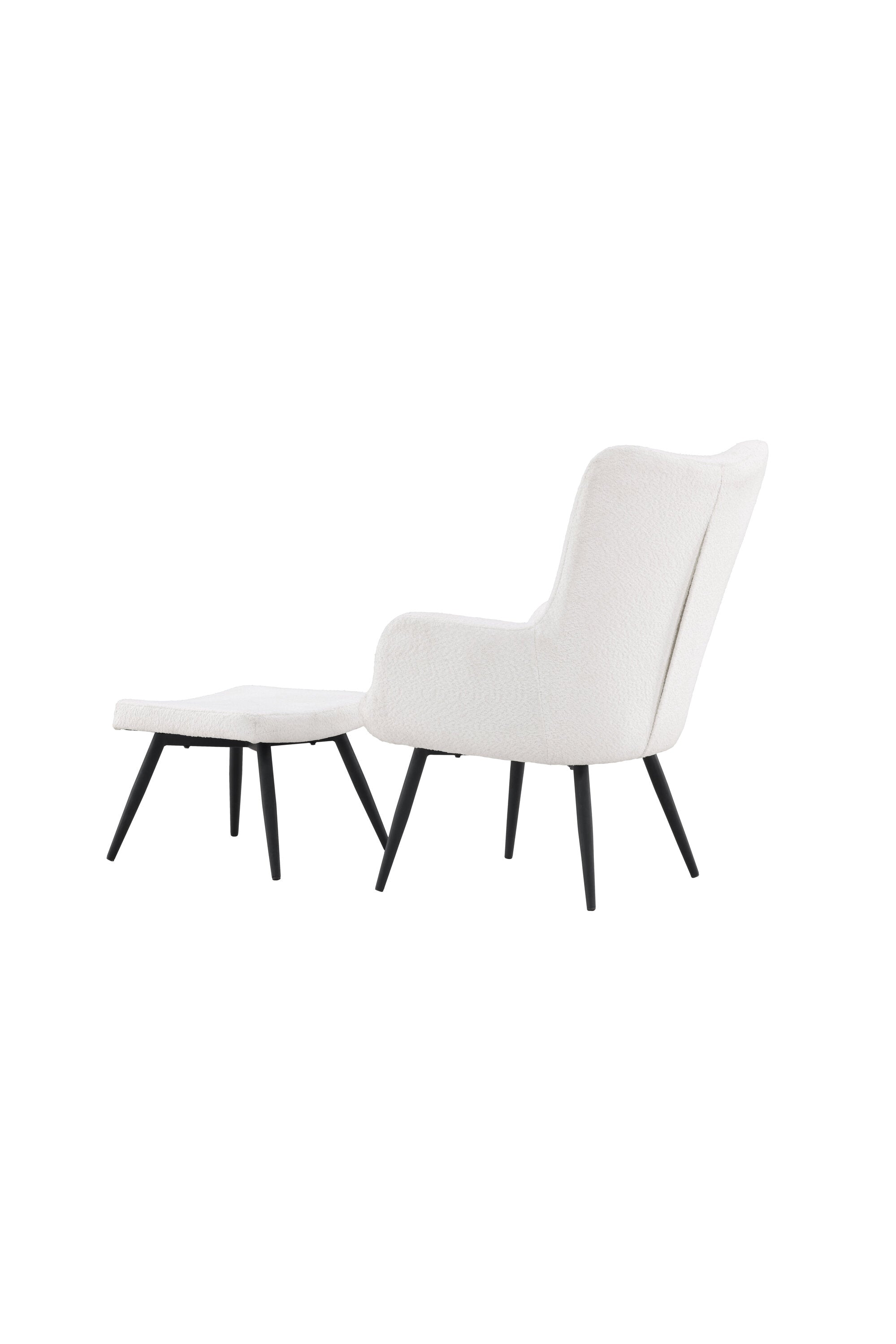 Como Sessel mit Ottoman in Weiss präsentiert im Onlineshop von KAQTU Design AG. Sessel mit Armlehnen ist von Venture Home