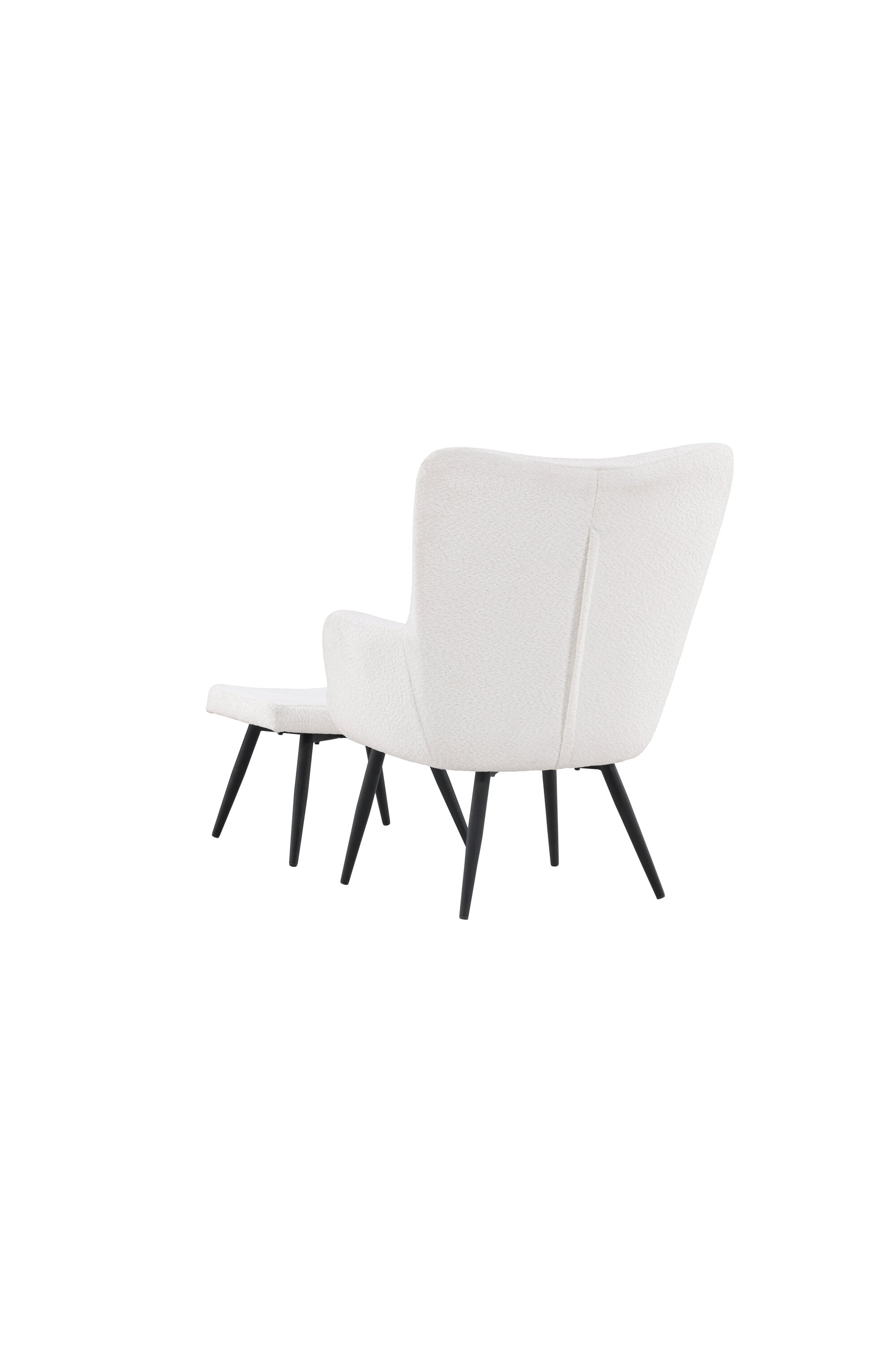 Como Sessel mit Ottoman in Weiss präsentiert im Onlineshop von KAQTU Design AG. Sessel mit Armlehnen ist von Venture Home