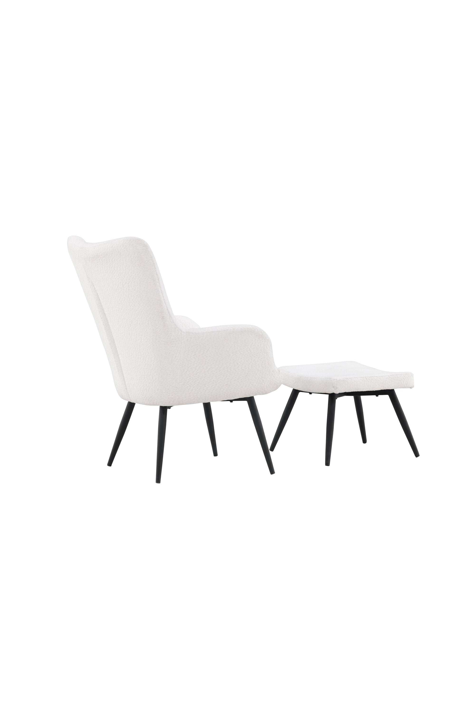 Como Sessel mit Ottoman in Weiss präsentiert im Onlineshop von KAQTU Design AG. Sessel mit Armlehnen ist von Venture Home