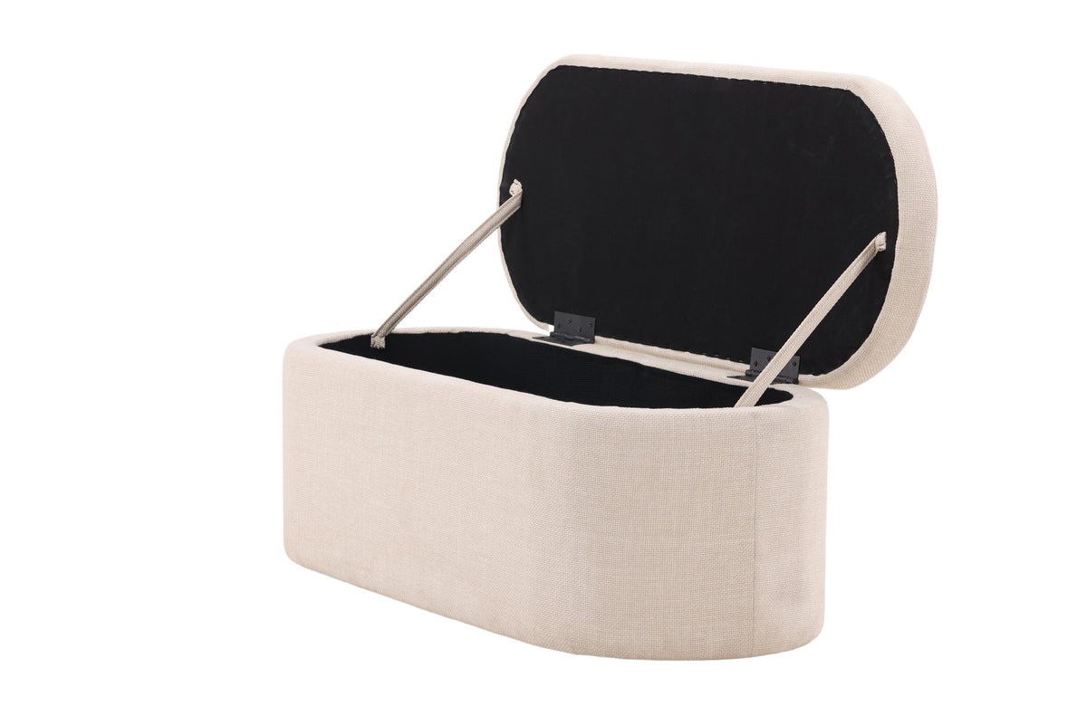 Potenza Ottoman in Cremefarben präsentiert im Onlineshop von KAQTU Design AG. Ottoman ist von Venture Home