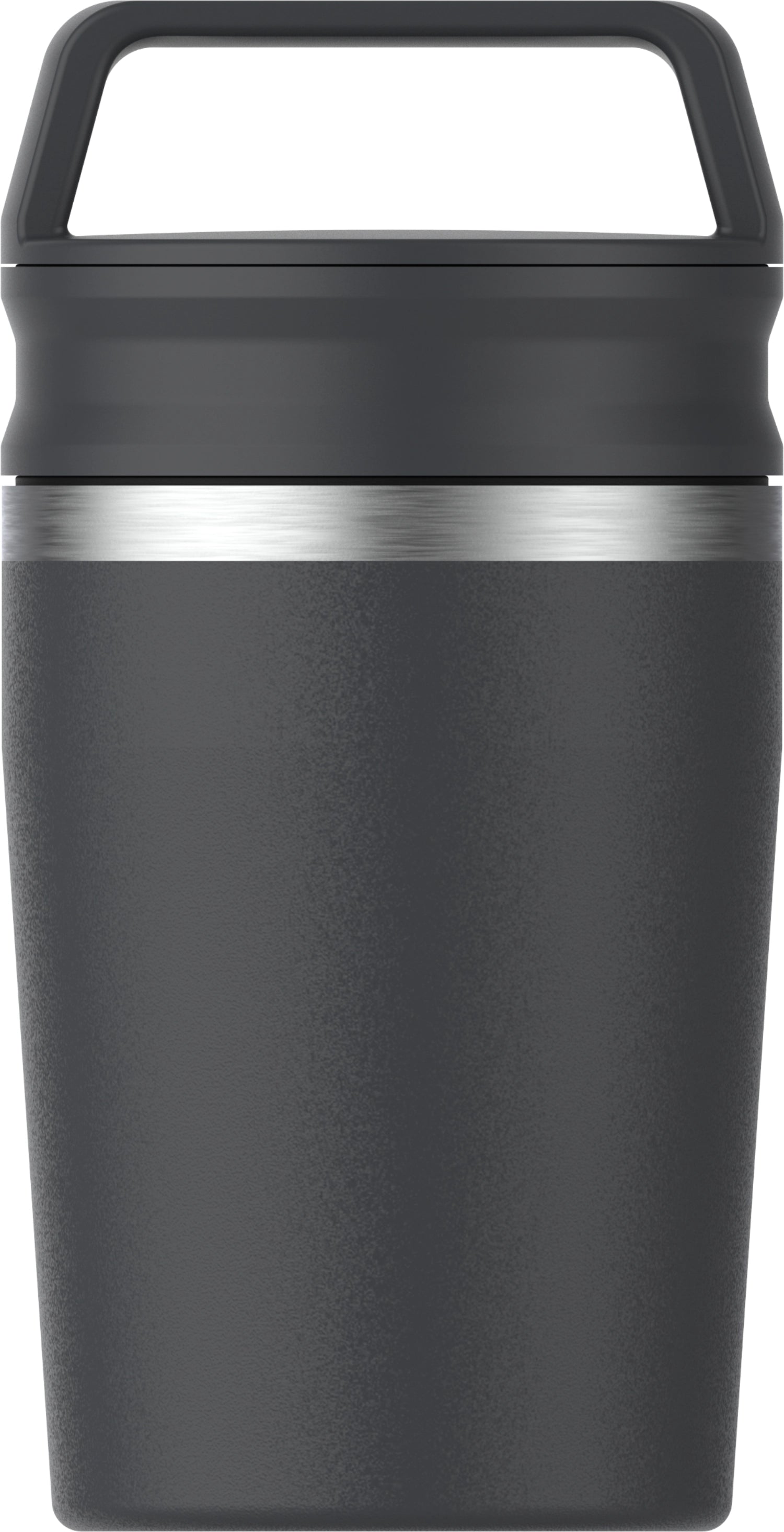 Eleganter schwarzer Stanley Travel Mug 0.23l, perfekt für Kaffee unterwegs, bietet stilvolle Funktionalität und einfache Handhabung.