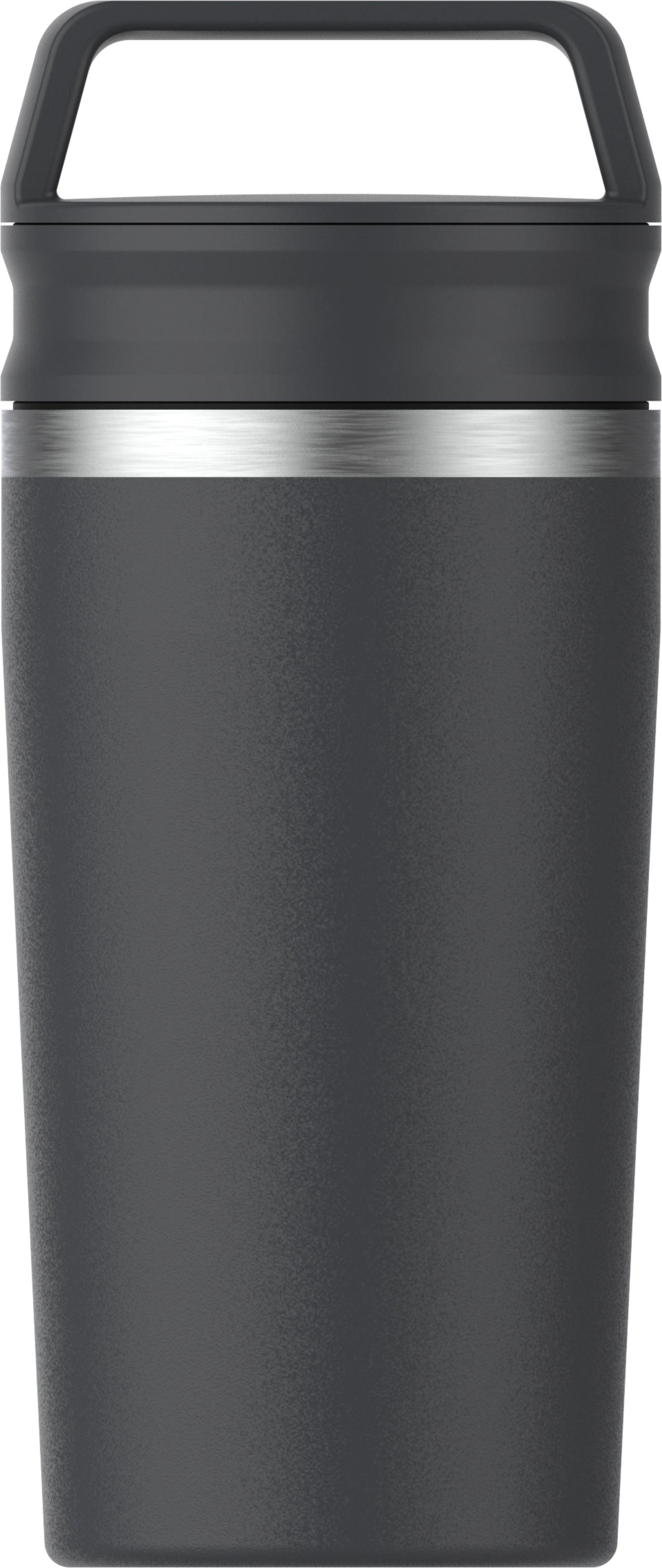 Stylischer schwarzer Stanley Travel Mug 0.35l, perfekt für Kaffee unterwegs, bietet hervorragende Isolierung und komfortablen Griff.