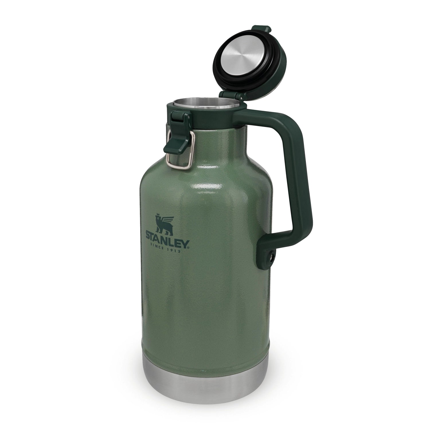 Stylische 1,9 l Easy-Pour Growler in hammertone green von Stanley, perfekt für Getränke unterwegs und ideal für Outdoor-Aktivitäten.