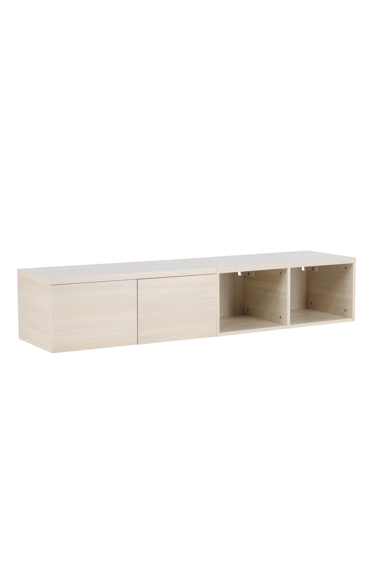 Erleben Sie das Nomi TV-Sideboard von Venture Home: Modernes, elegantes Design mit praktischen Schubladen und offenen Fächern für Ihr stilvolles Zuhause.