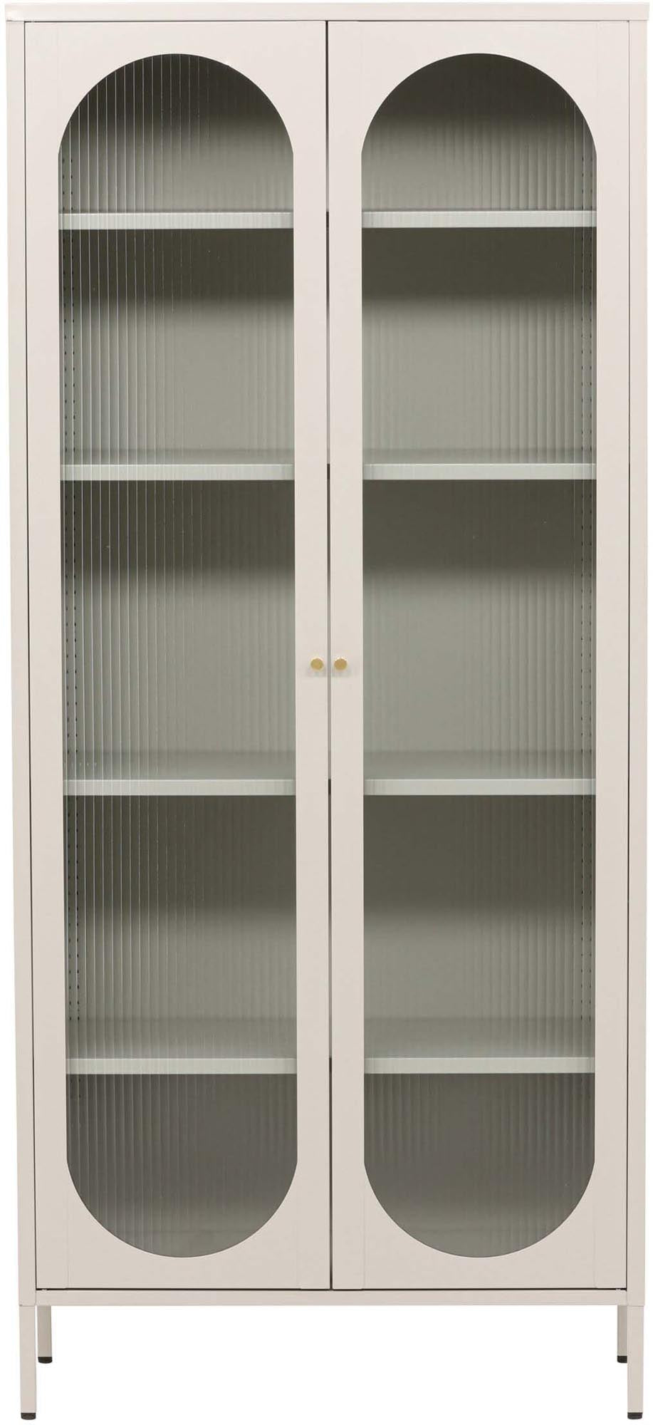 Lima Kabinett: Stilvoller Stahlschrank mit raffinierten Glasdetails.