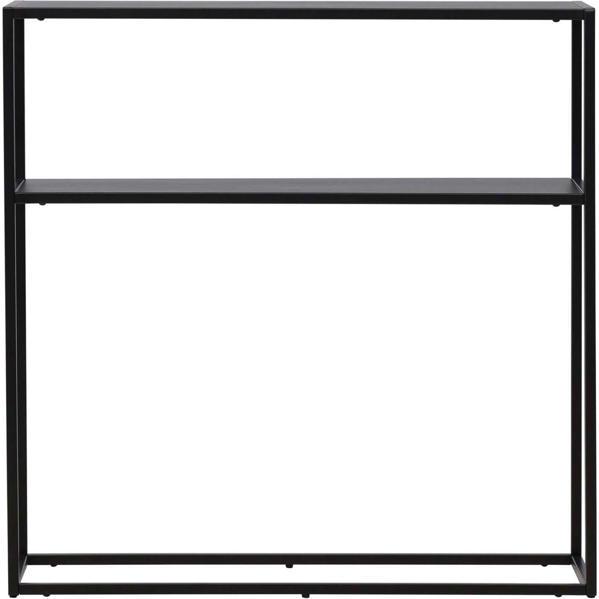 Eleganter Beistelltisch aus schwarzem Stahl, ideal für Bücher, Pflanzen oder Deko. Minimalistisch und langlebig für jeden Wohnstil.