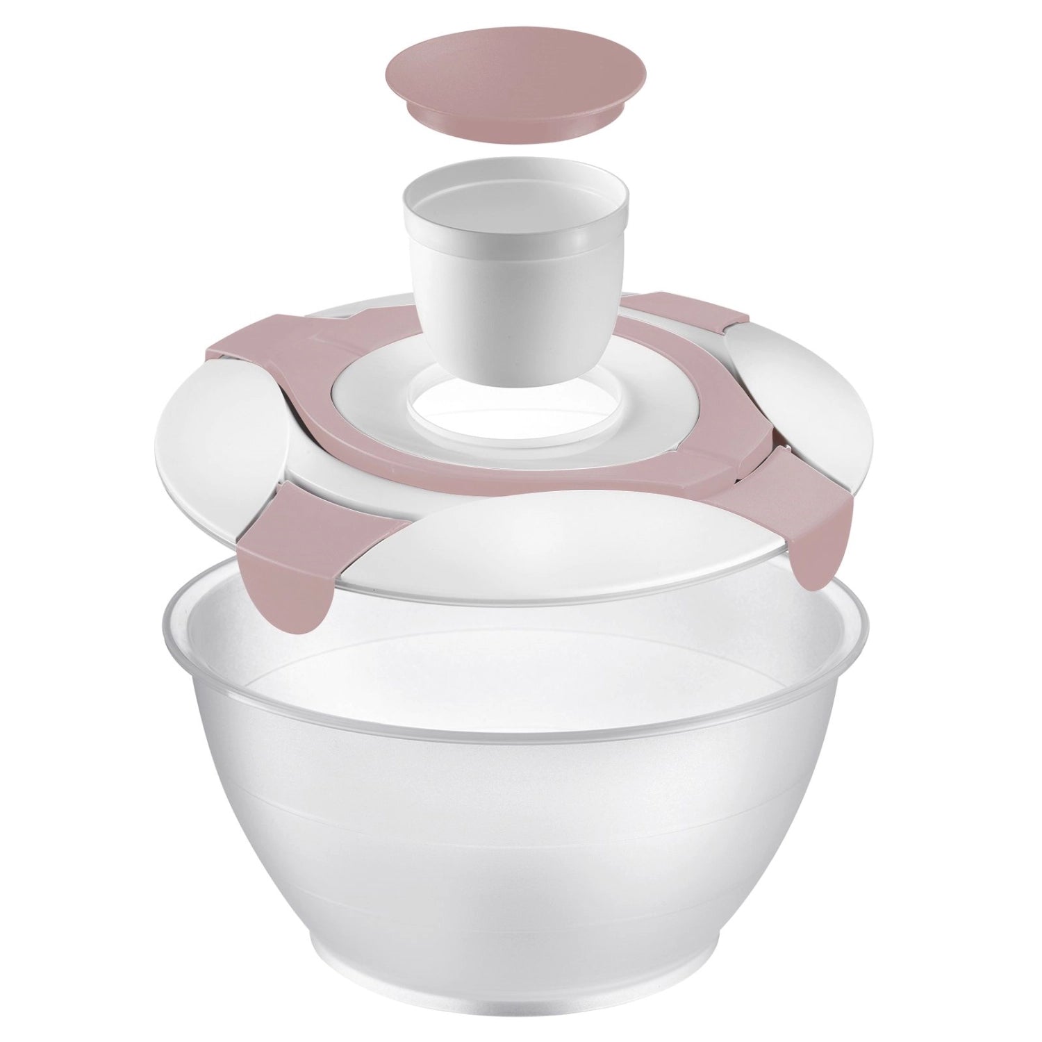 Praktika Salatbutler in zartem Rosa, 6,5 l, perfekt zum mühelosen Trocknen von frischem Salat und Gemüse, von Westmark.