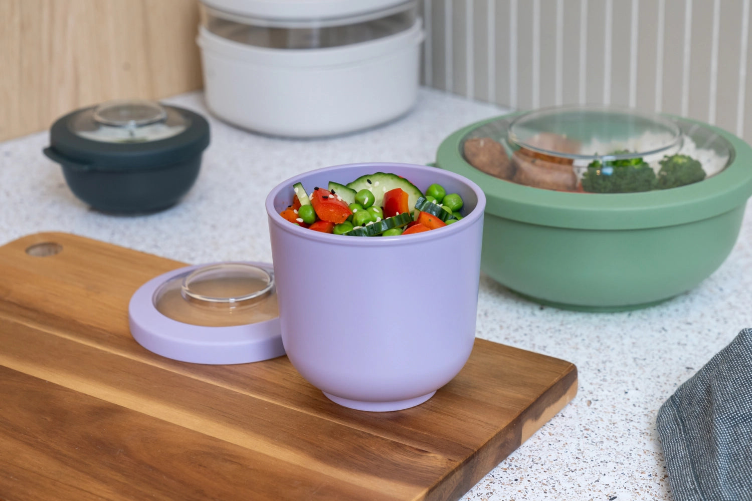 Lavendel-farbene Tylla Bowl aus PP, 500ml, ideal für Lunchboxen, leicht und langlebig, perfekt für unterwegs oder im Büro.