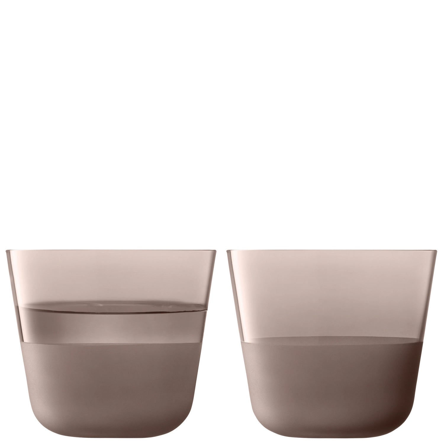 Modernes 2er Set Trinkbecher in erdigen Tönen, 260ml, ideal für kreative Getränke und als stilvolles Accessoire für jeden Tisch.