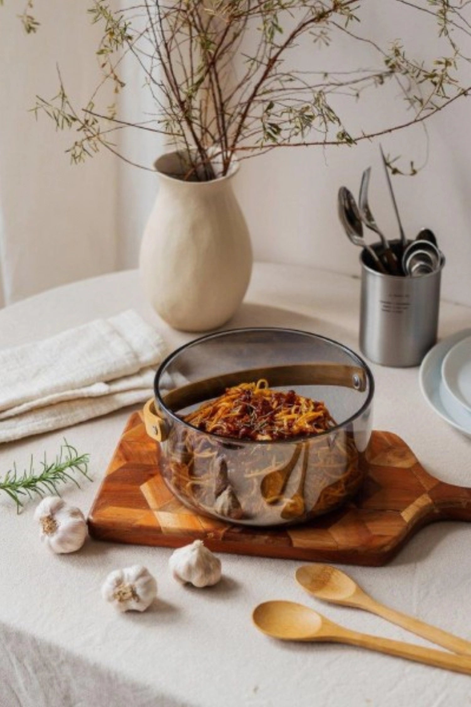 Coquille de service avec poignée, gris