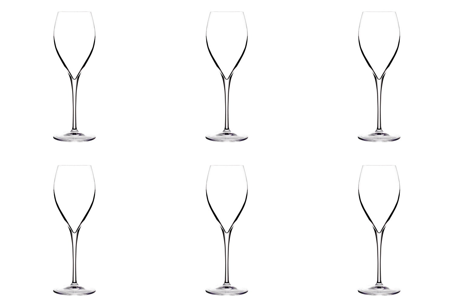 Stilvolles 6er Set Opale Champagnergläser von Lehmann Glass, 21cl, ideal für besondere Anlässe und festliche Feiern.