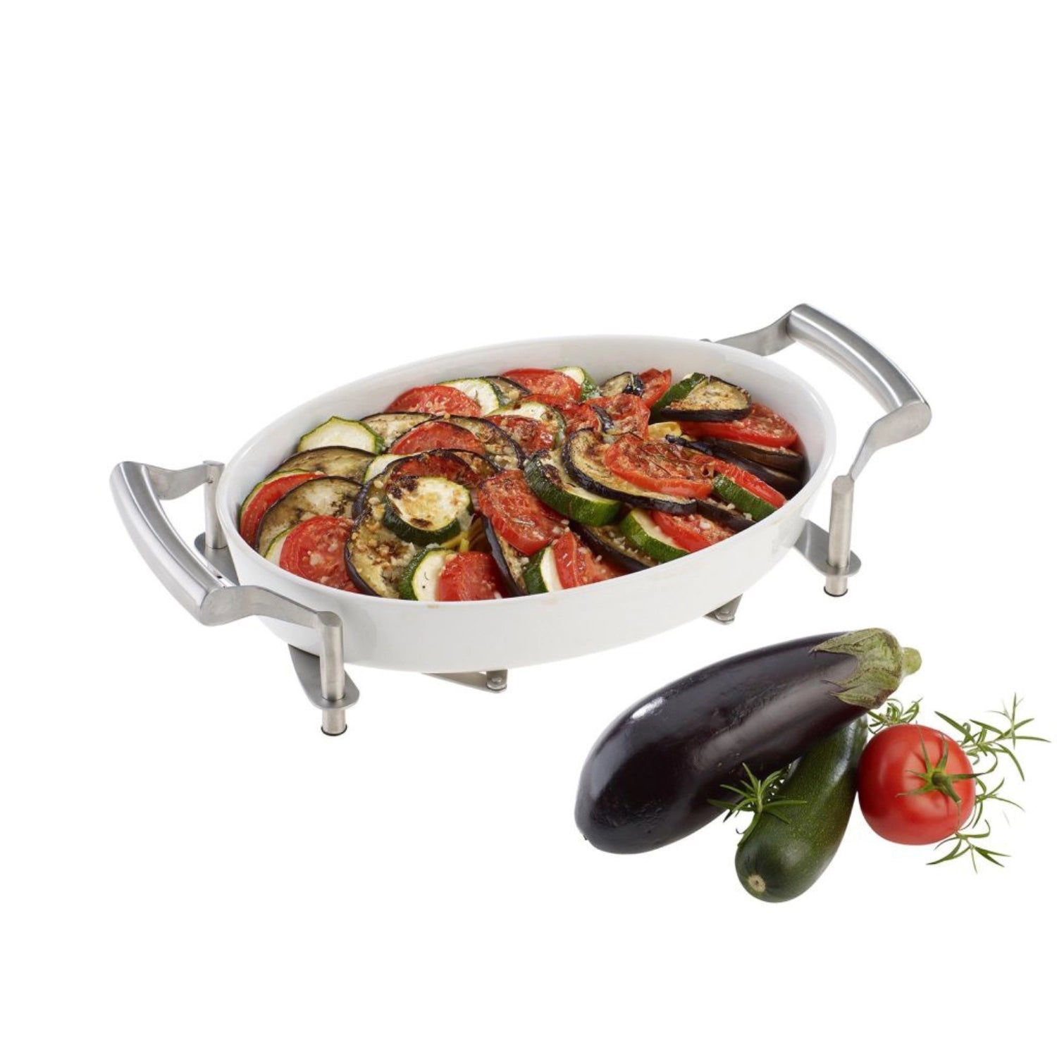 Variabler Flexi Untersetzer von Westmark, ausziehbar von 18 bis 42 cm, in stilvollem Silber, perfekt zum Schutz von Tischoberflächen vor heißen Kochgeschirren.