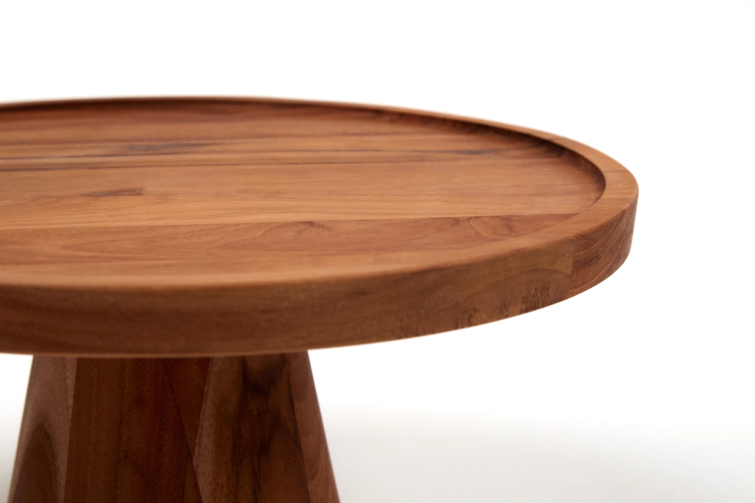 Elegante Bistro Tortenplatte aus hochwertigem Teakholz, ideal für die stilvolle Anrichtung von Torten und Desserts, Durchmesser 24 cm, Höhe 10 cm.