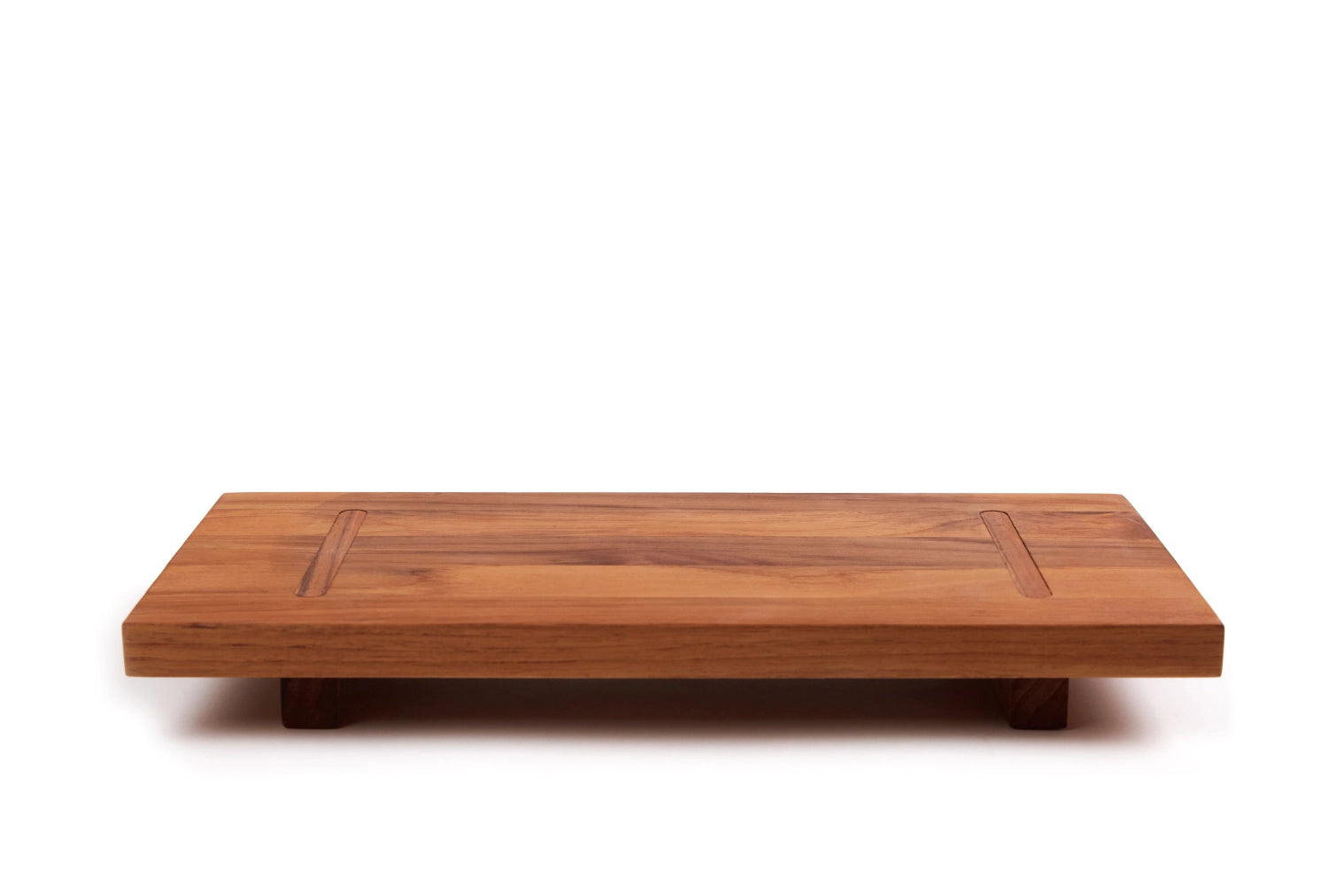 Bistro Servierplatte 53x22x4.6cm mit Füssen M in Braun präsentiert im Onlineshop von KAQTU Design AG. Tablett ist von Teak Haus