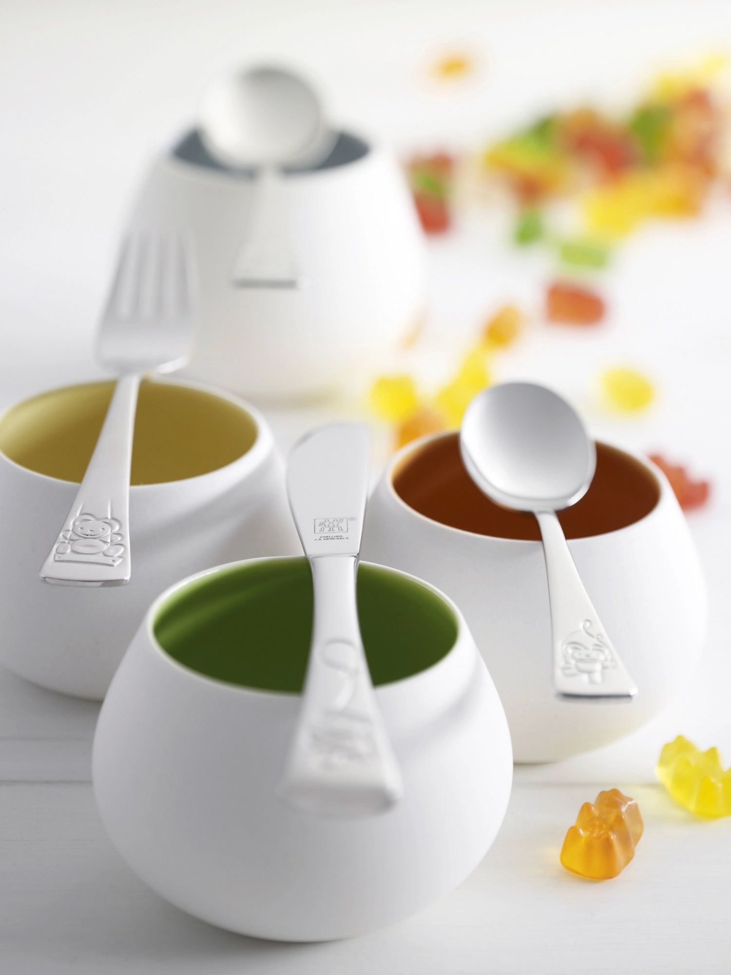 4tlg. Couverts pour enfants en peluche