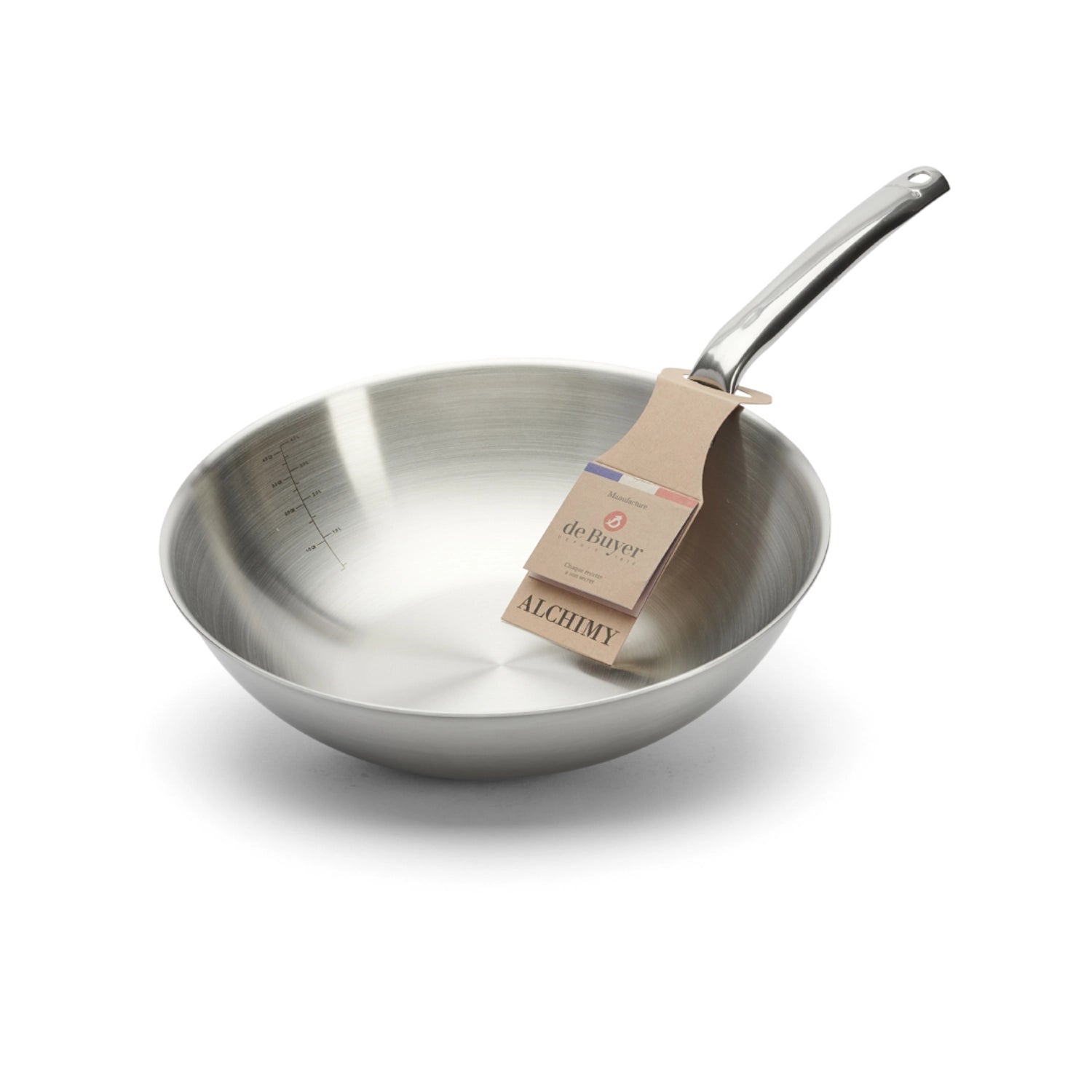Hochwertiger 28 cm Wok Alchimy von de Buyer, ideal für gesundes Kochen und kreative Gerichte mit optimaler Wärmeleitung.