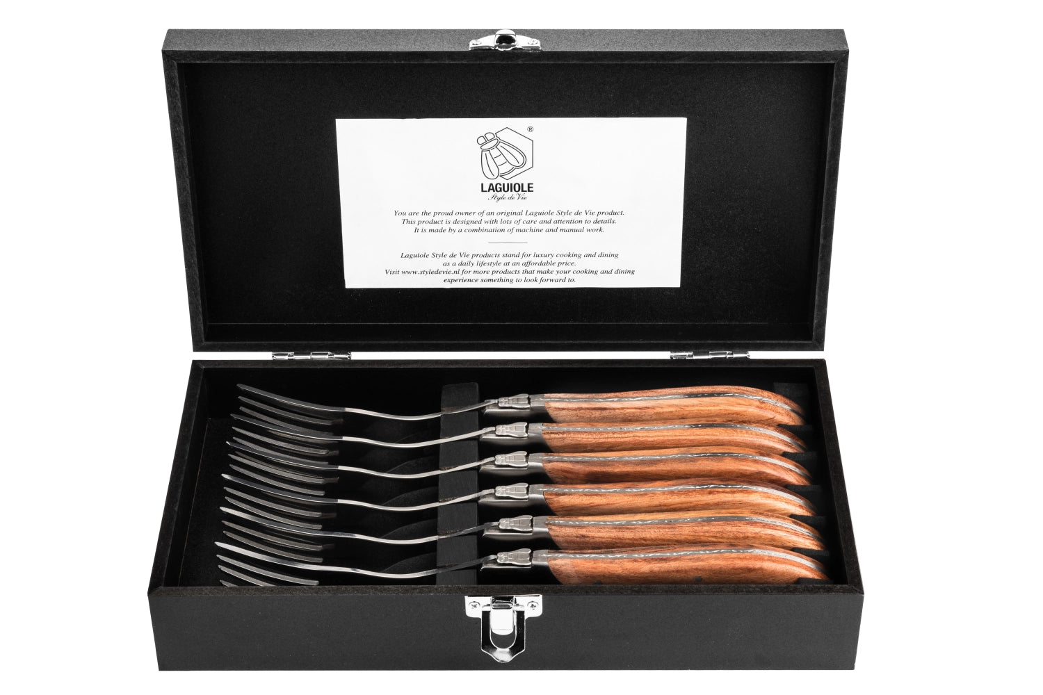 Laguiole Luxury Line forks pakka rose