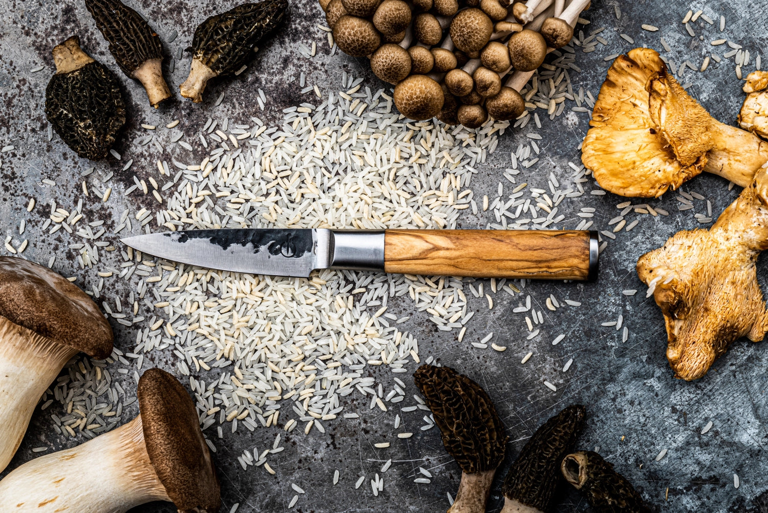 Elegantes Olive Schälmesser mit 9 cm Klinge von Forged, perfekt zum einfachen Schälen von Obst und Gemüse in jeder modernen Küche.