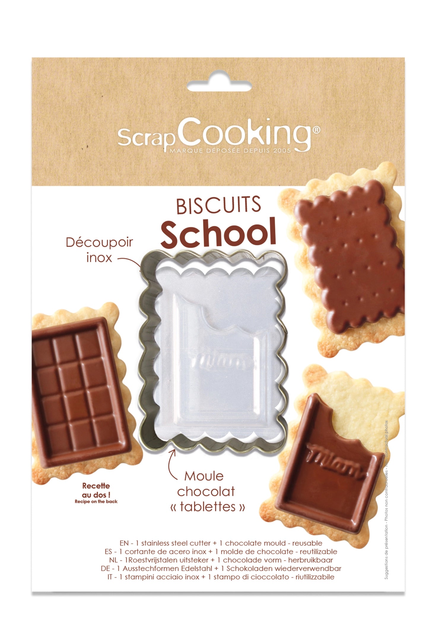 Praktischer Ausstecher von Scrap Cooking für schokoladige Biskuits, perfekt für kreative Keksdesigns und besondere Anlässe.